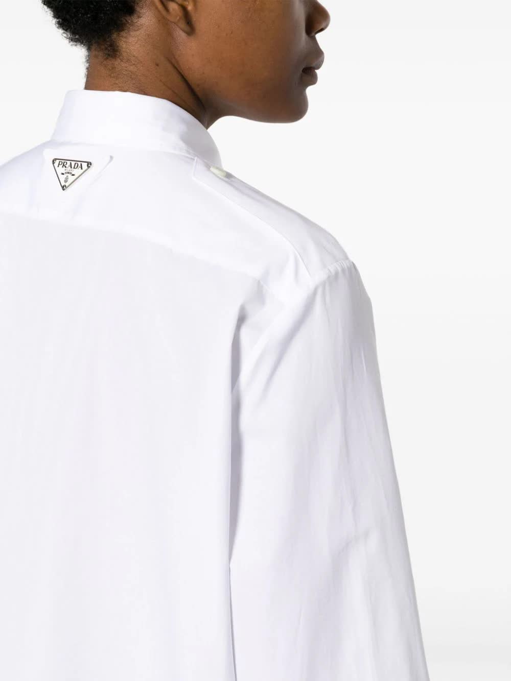 PRADA Crystal-Button Mini Cotton Shirt