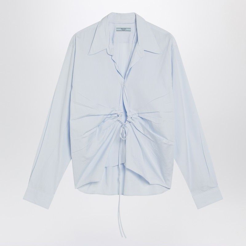 PRADA Draped Effect Cotton Shirt