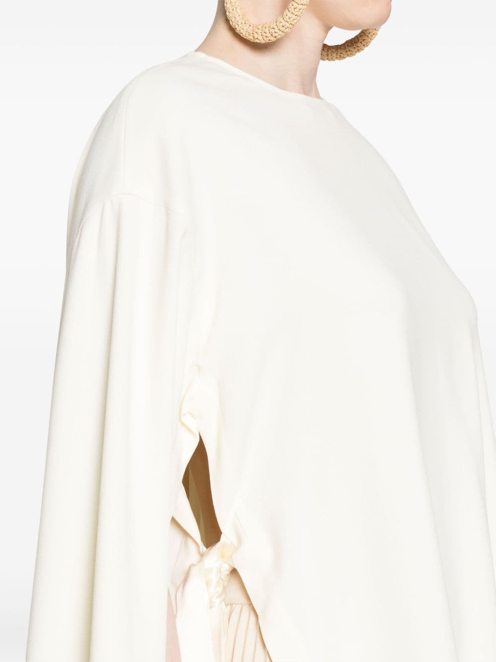 ERIKA CAVALLINI Cady Texture Blouse with Open Wide Sleeves