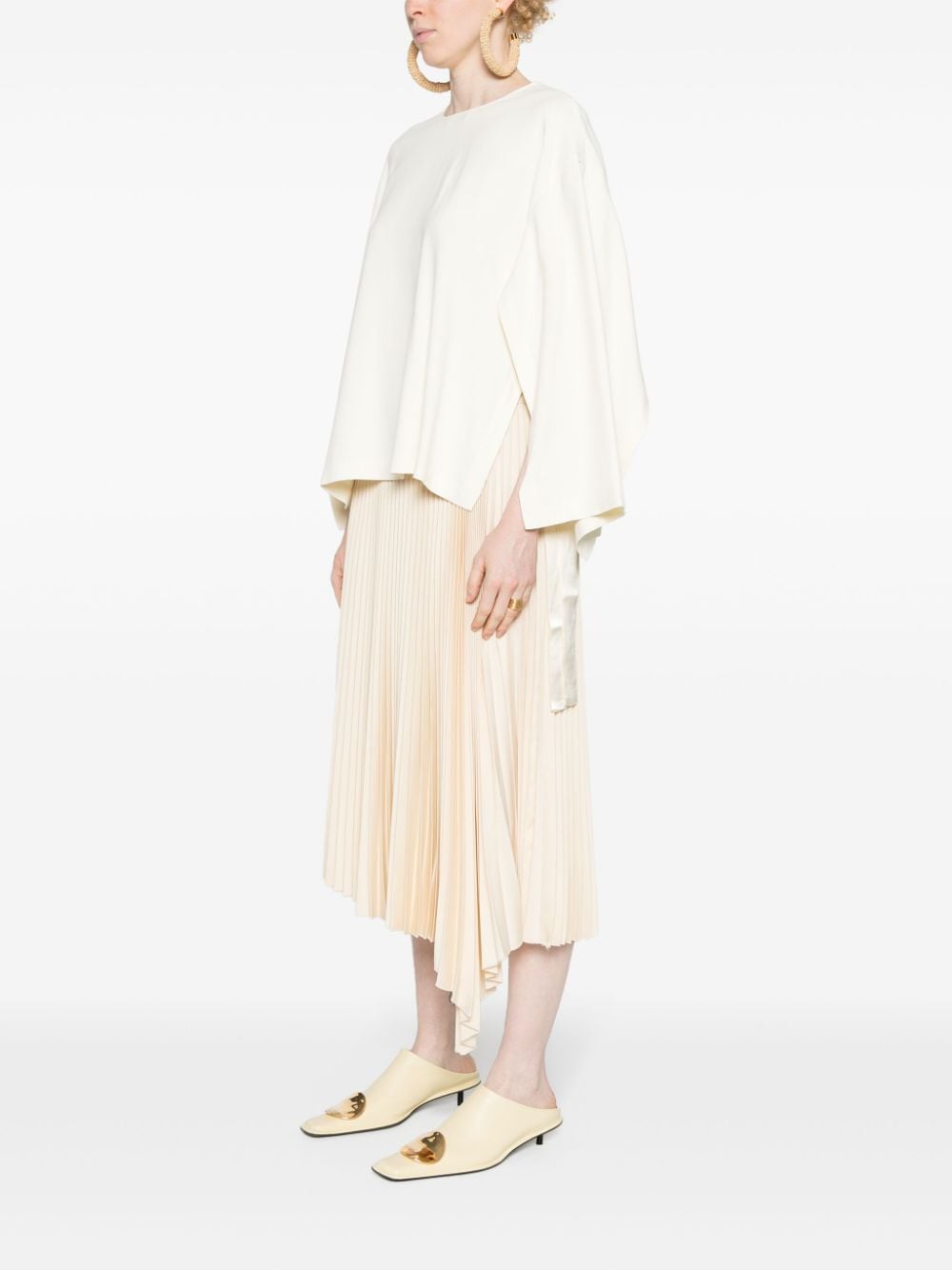 ERIKA CAVALLINI Cady Texture Blouse with Open Wide Sleeves