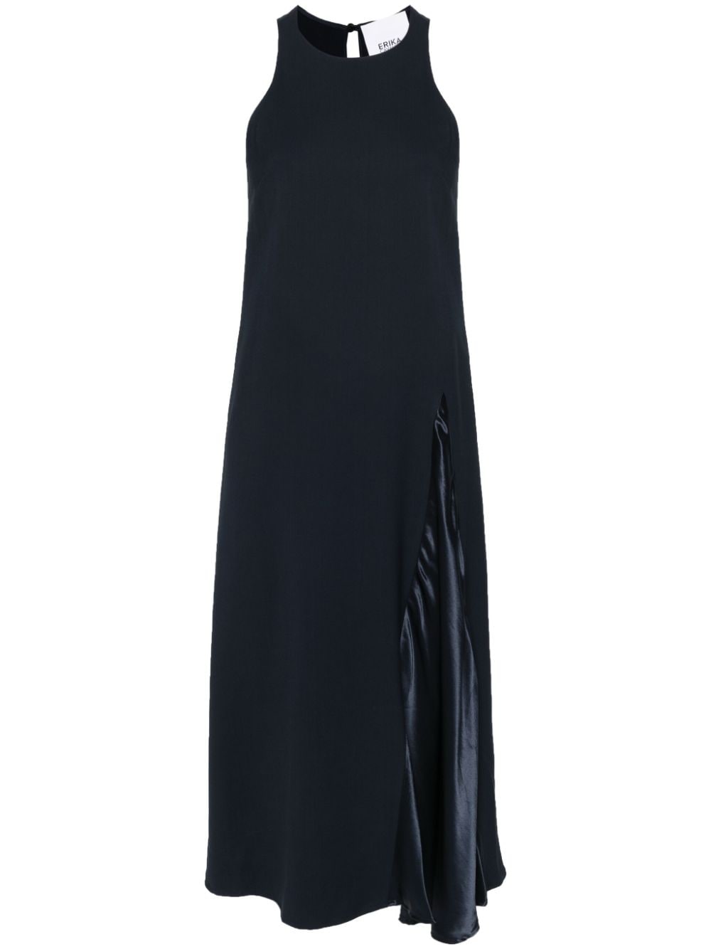 ERIKA CAVALLINI Sleeveless Midi Dress with Satin Trim