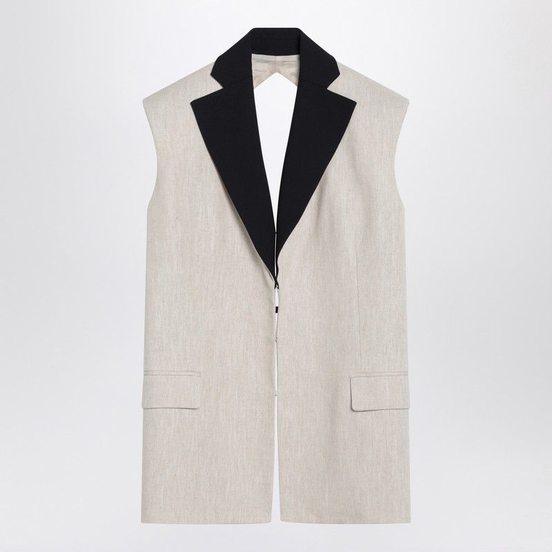 ERIKA CAVALLINI Linen Waistcoat with Open Back