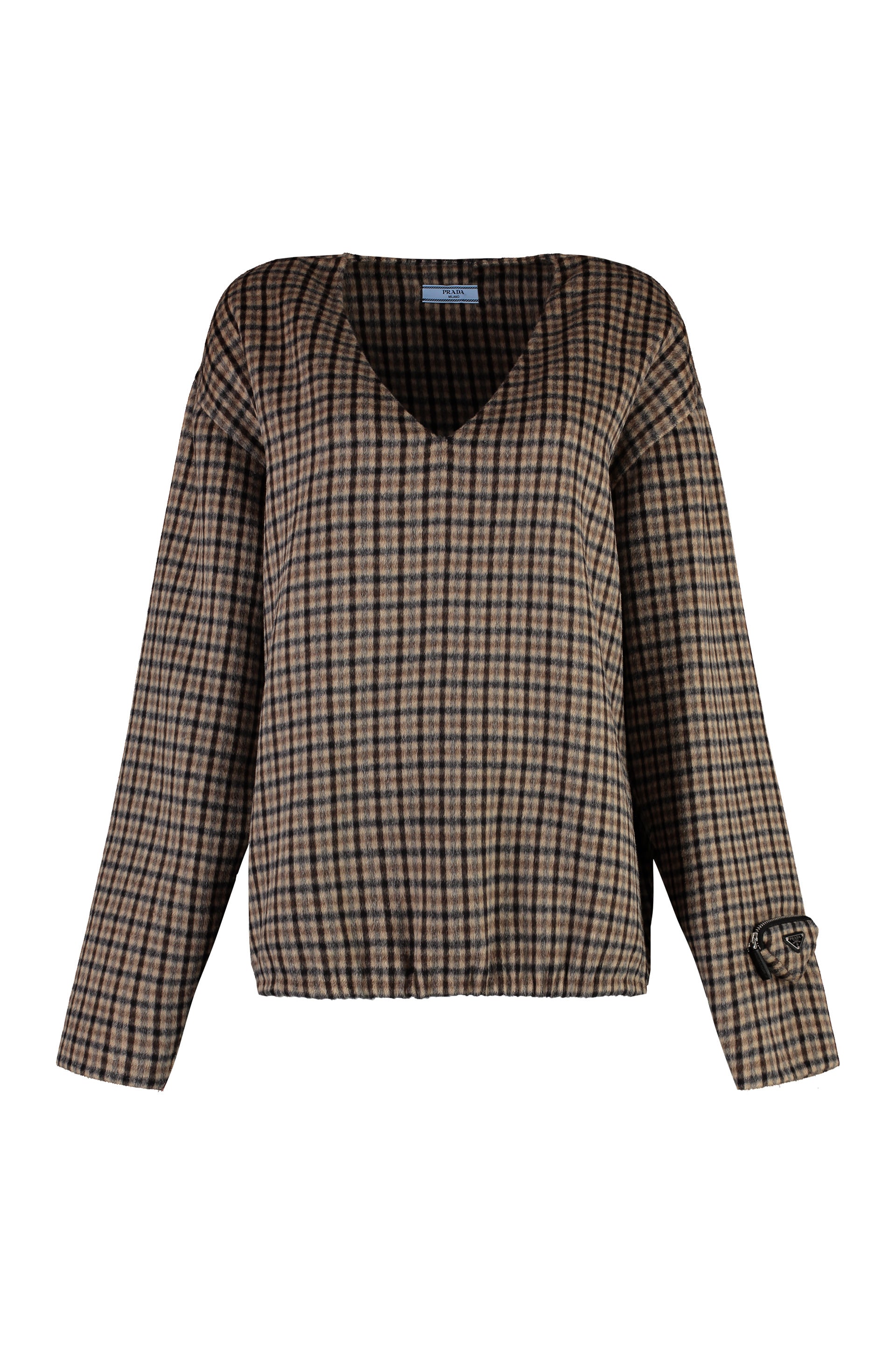 PRADA Checkered Design Cashgora Sweater - Women's FW23