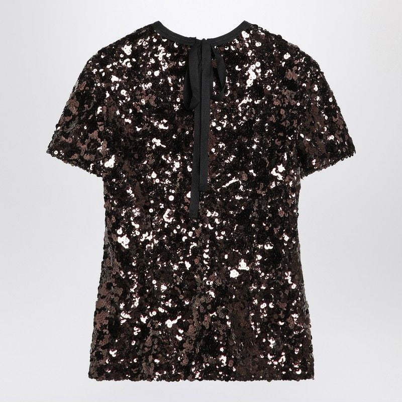 PRADA Sequin Sweater with Bow Detail