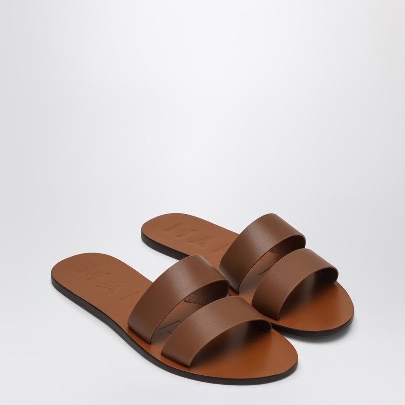 MANEBI Women's Leather Sandals with Straps