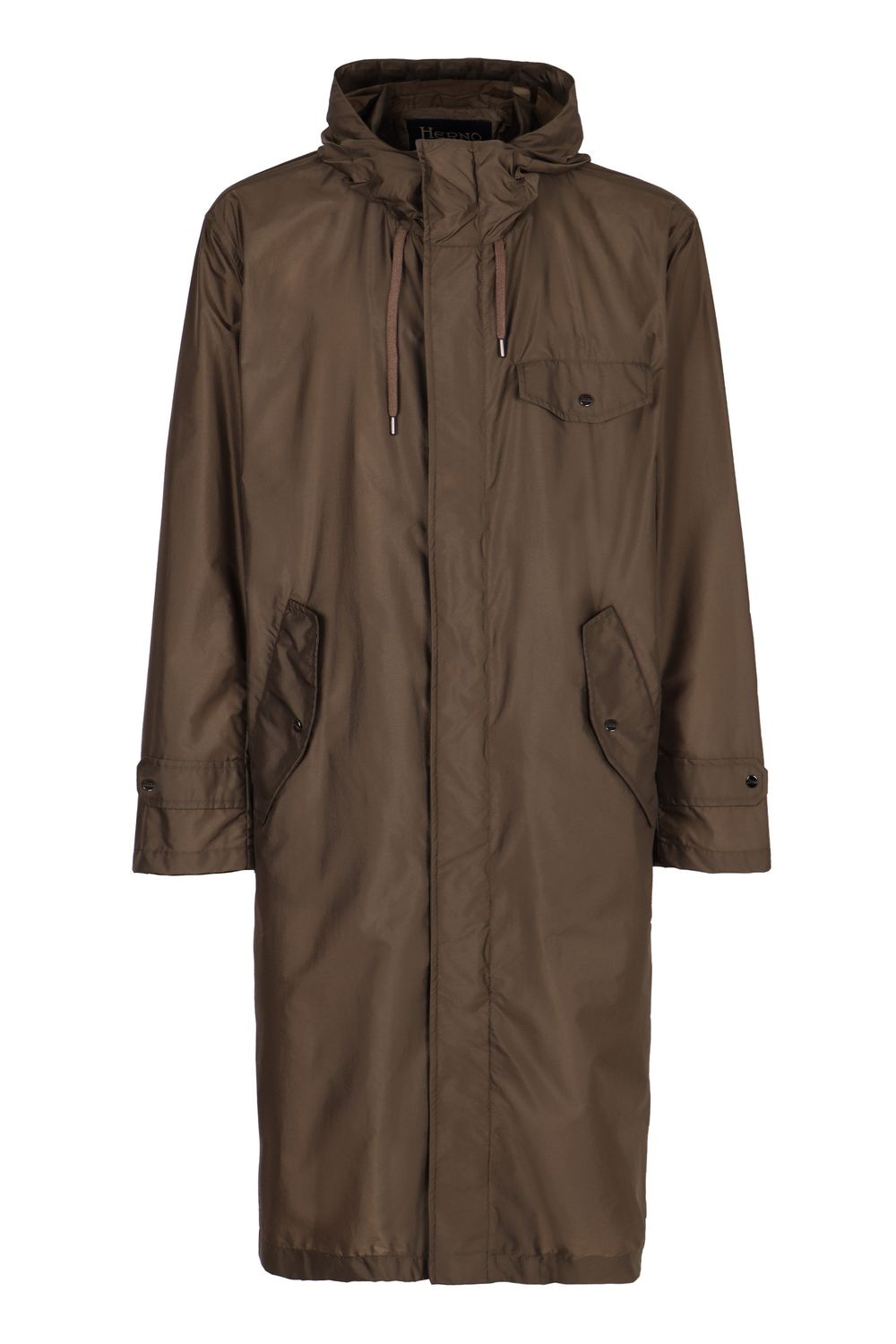HERNO Hooded Tech Fabric Raincoat