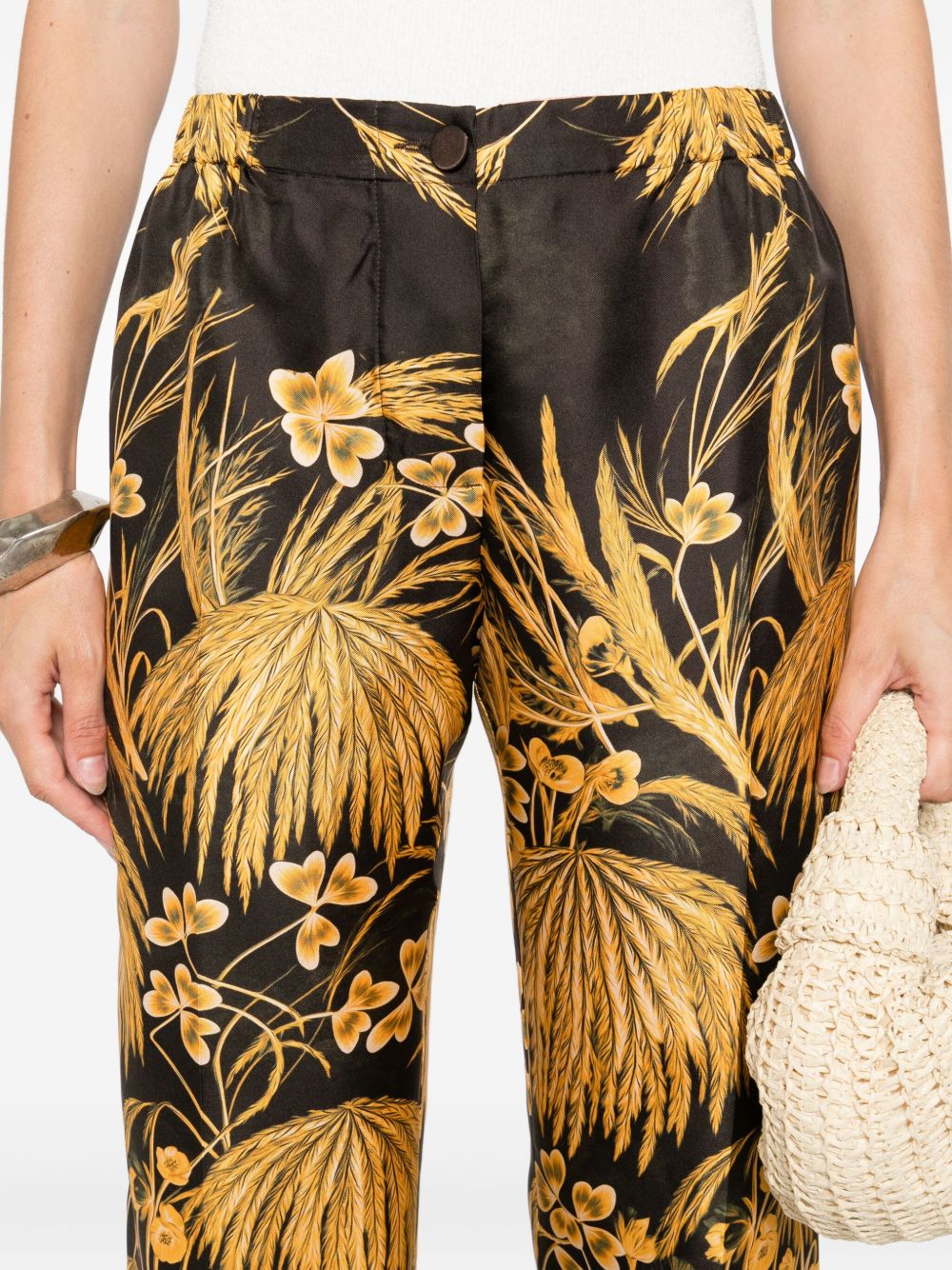 F.R.S FOR RESTLESS SLEEPERS Printed Silk Trousers for Women - FW25 Collection