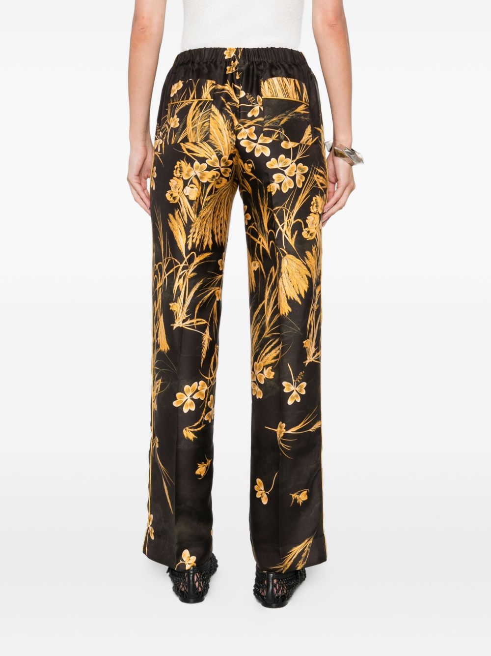 F.R.S FOR RESTLESS SLEEPERS Printed Silk Trousers for Women - FW25 Collection
