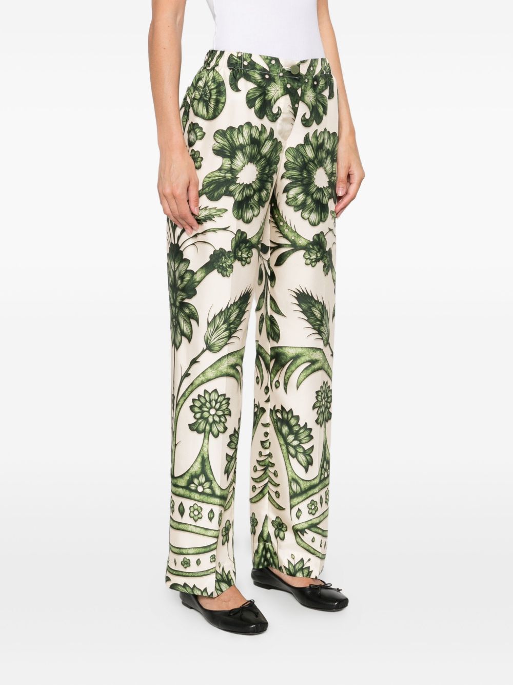 F.R.S FOR RESTLESS SLEEPERS Printed Silk Trousers - FW25 Collection