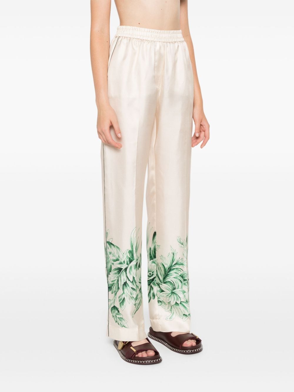 F.R.S FOR RESTLESS SLEEPERS Elegant Silk Printed Trousers