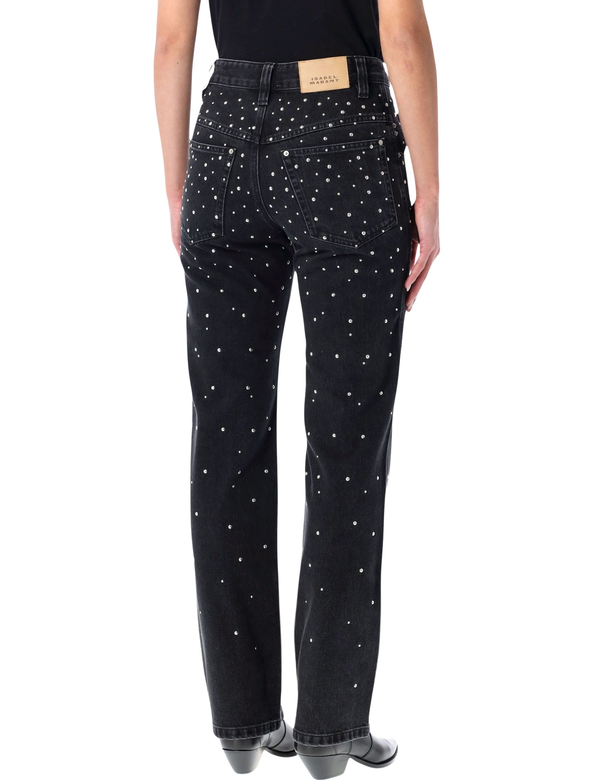 ISABEL MARANT ETOILE Brinsa Straight Leg Jeans with Studs - Women's Size 36