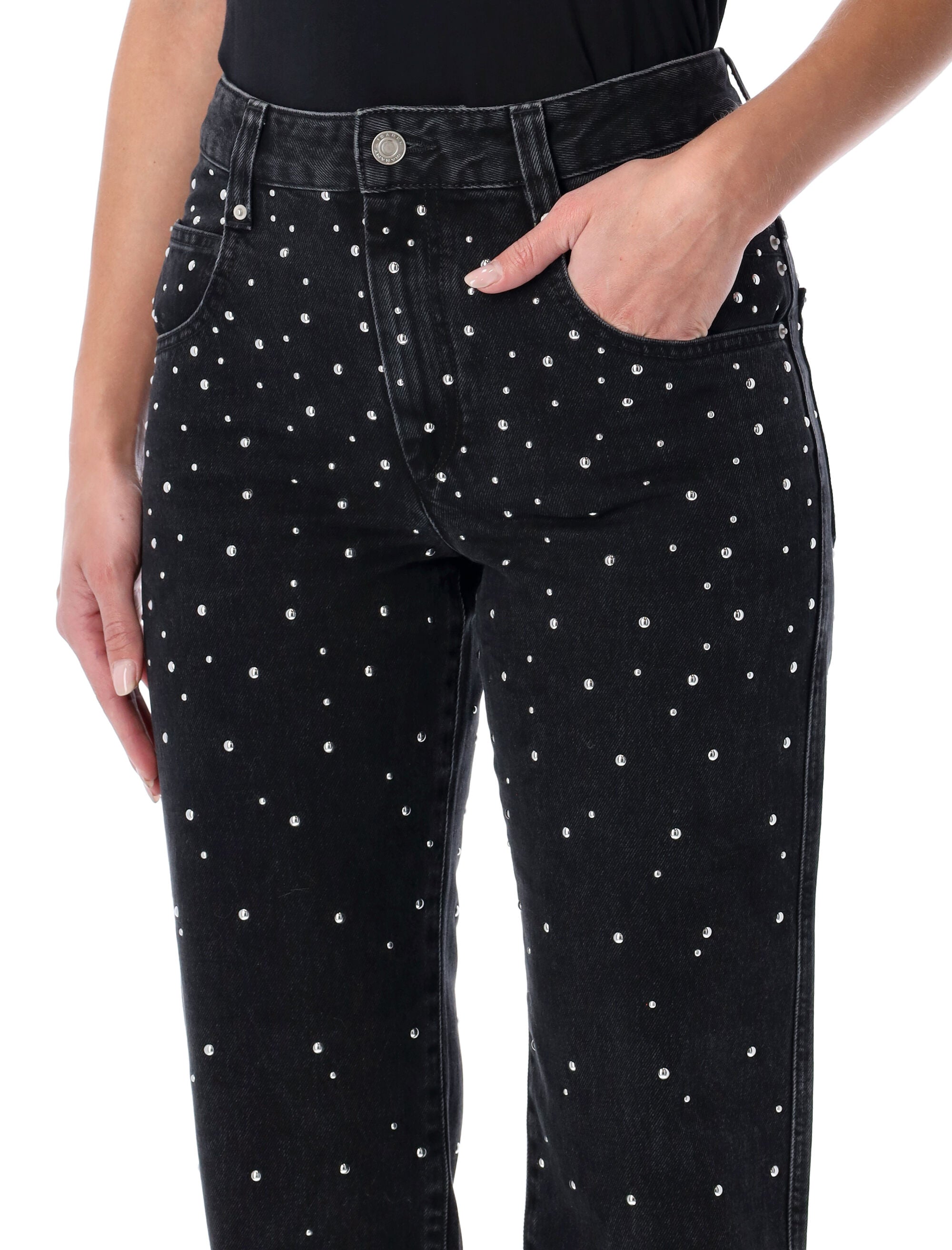 ISABEL MARANT ETOILE Brinsa Straight Leg Jeans with Studs - Women's Size 36