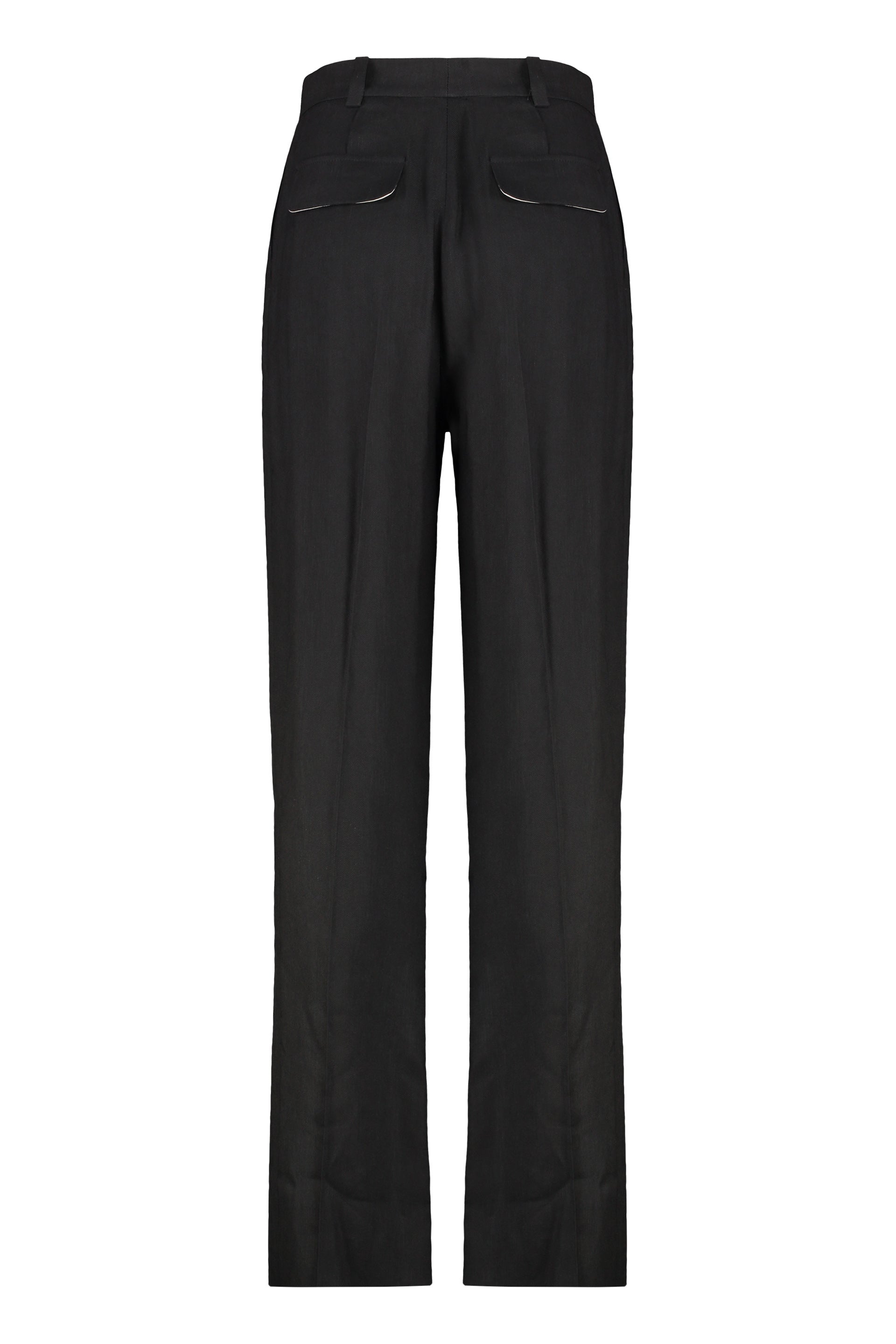 ELISABETTA FRANCHI High-Waist Wide-Leg Trousers with Removable Charm
