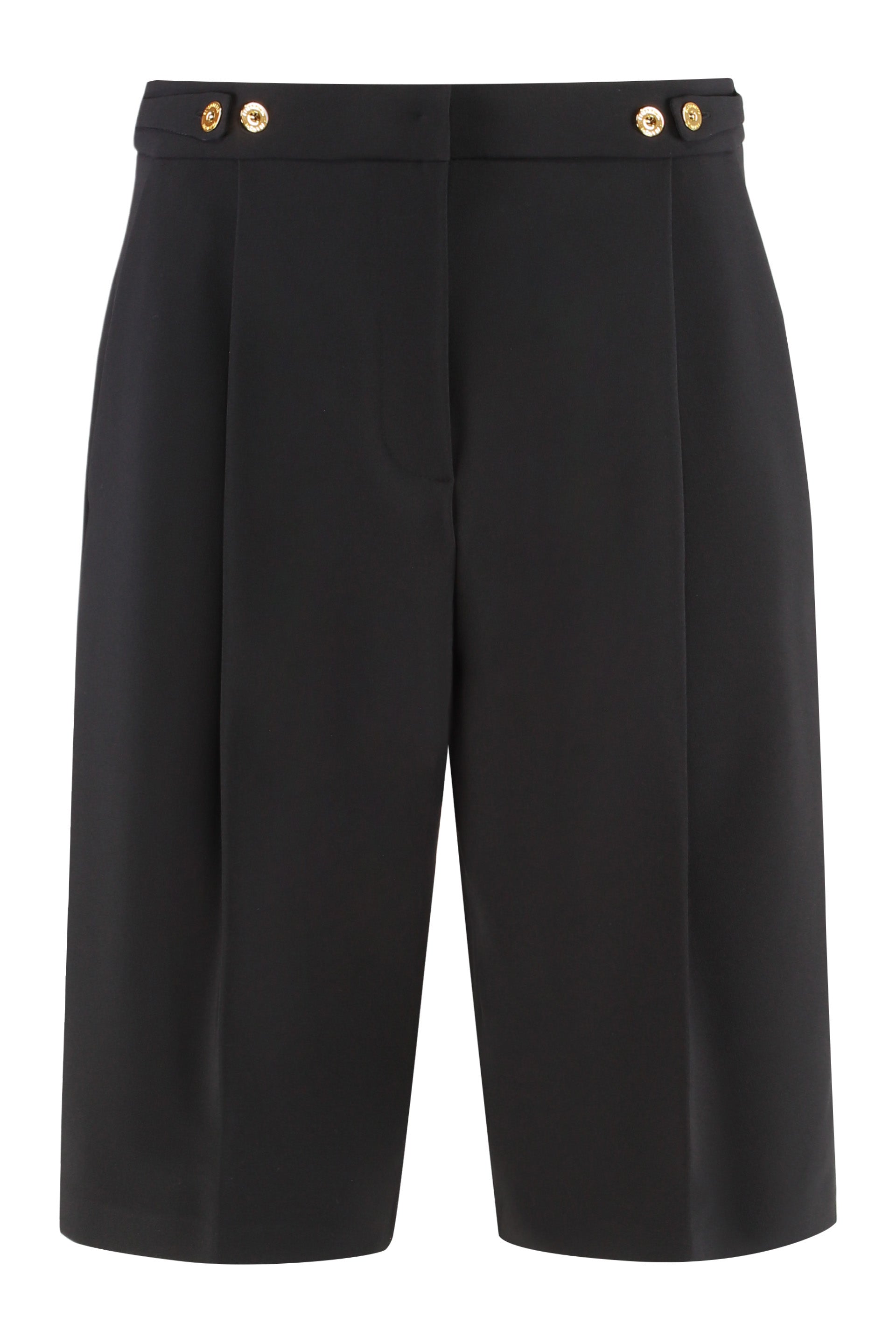 ELISABETTA FRANCHI Pleated High-Waisted Bermuda Shorts