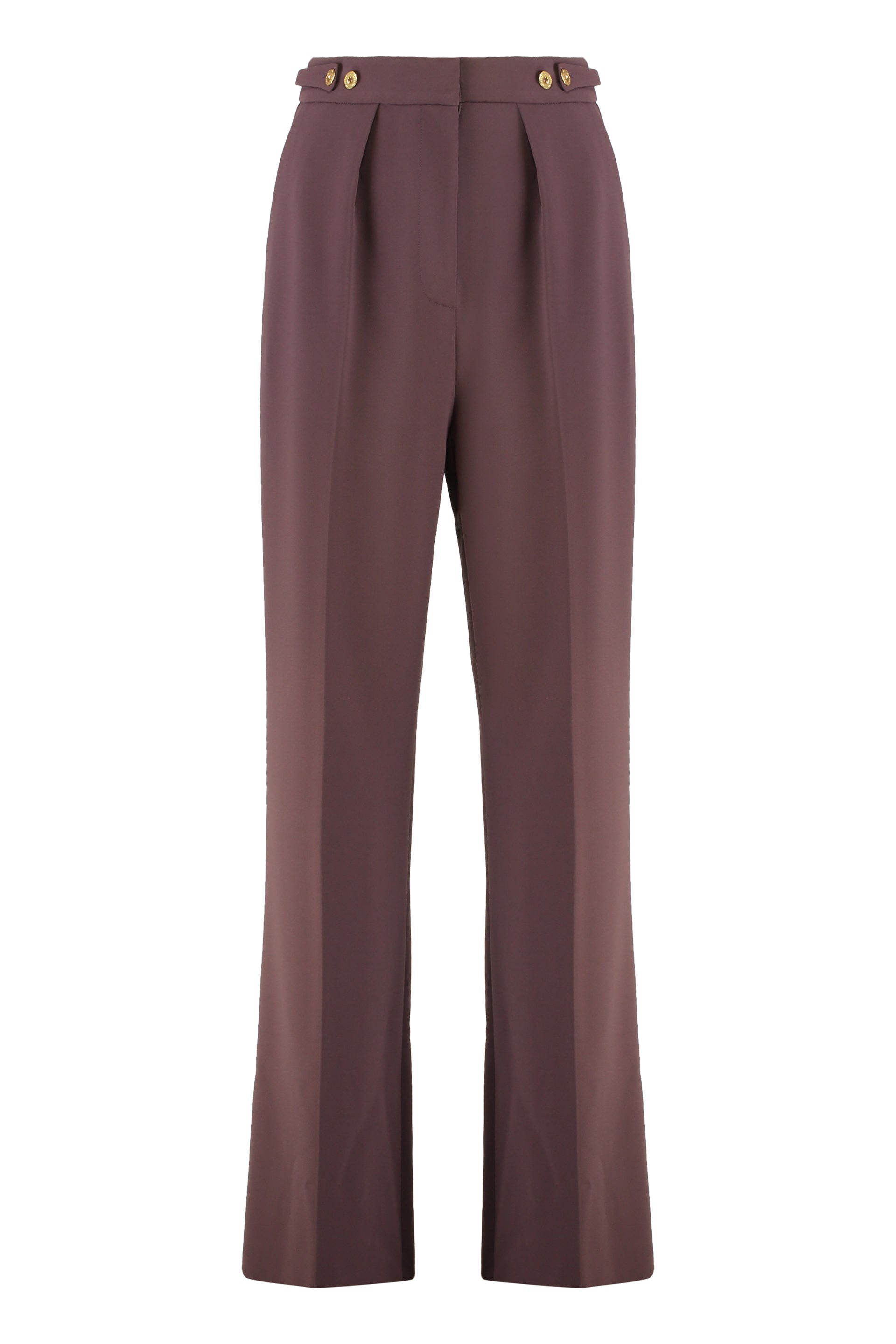 ELISABETTA FRANCHI Crepe Pants with Jewelry Accents for Women