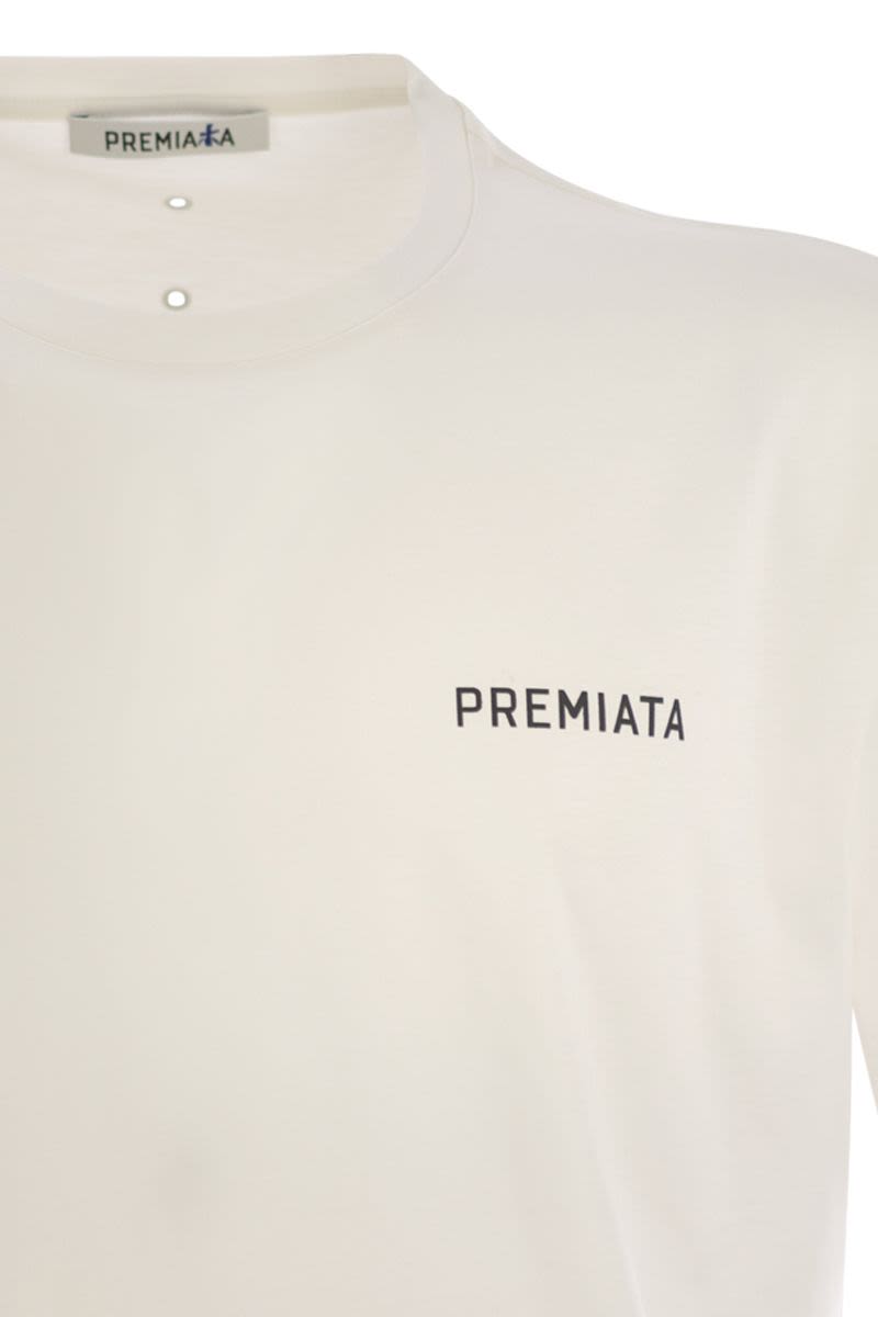 PREMIATA Cotton Regular Fit T-Shirt with Embroidered Motif
