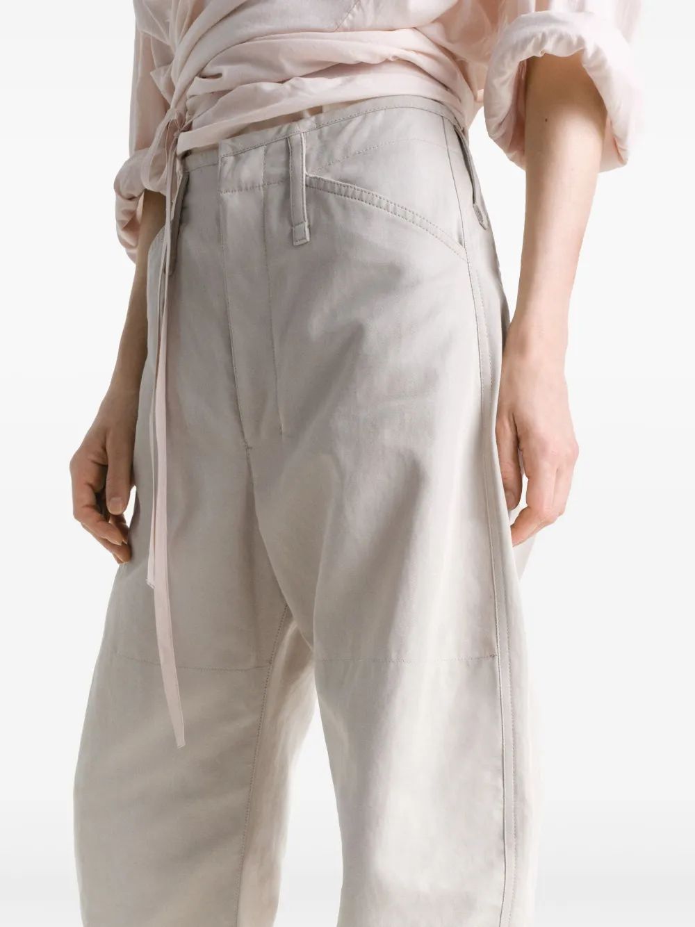 LEMAIRE Tapered Pants with Camel Buttons for Women