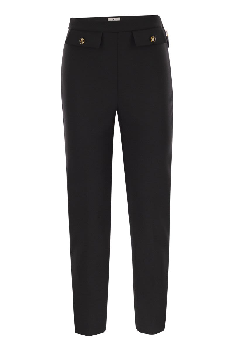ELISABETTA FRANCHI Slim-Fit Ankle-Length Double Crepe Trousers