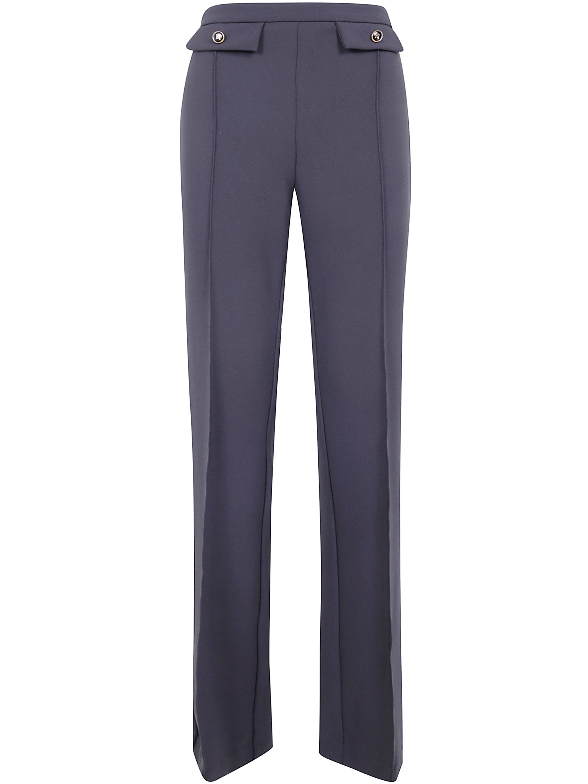 ELISABETTA FRANCHI Flared Trousers with Logo Buttons