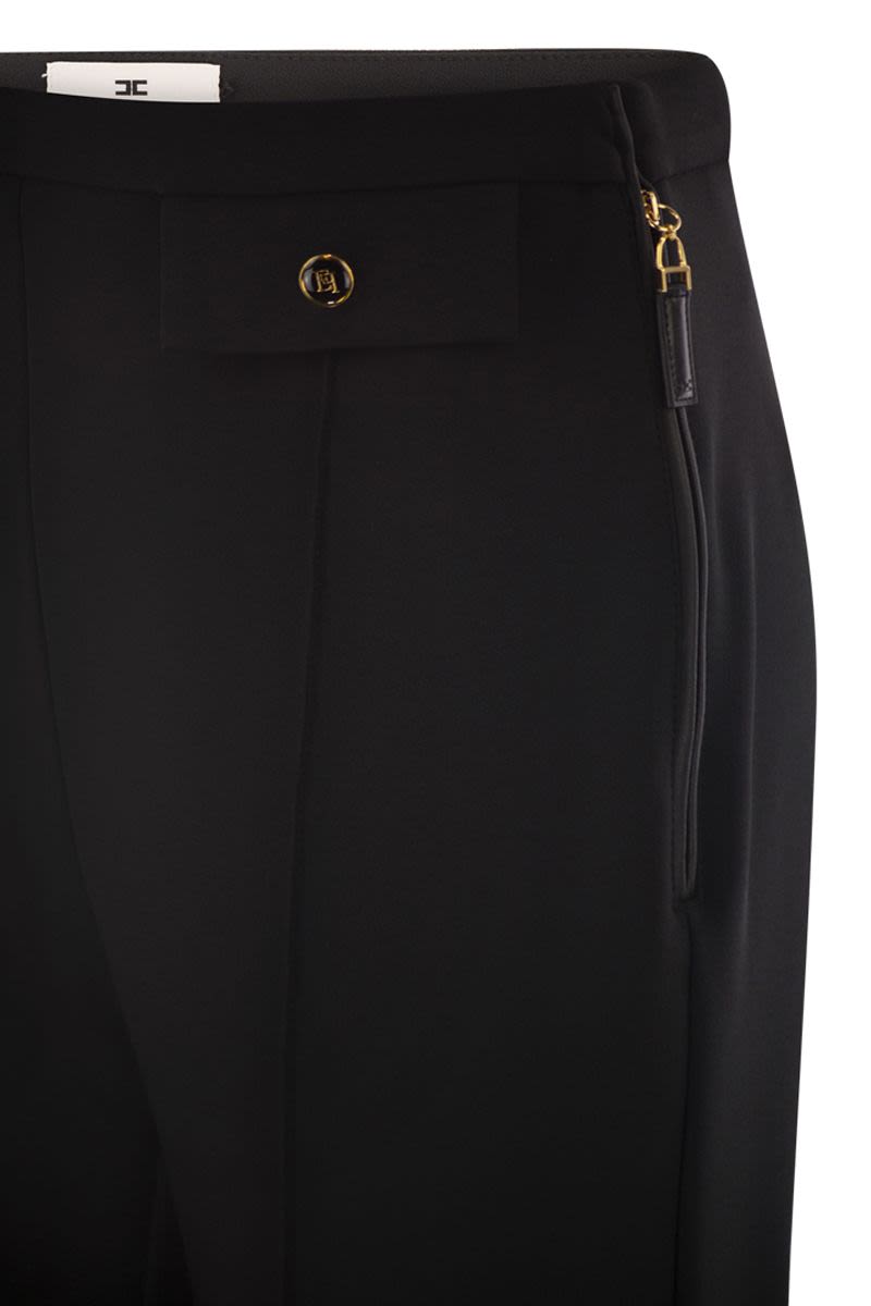 ELISABETTA FRANCHI Flared Trousers with Logo Buttons