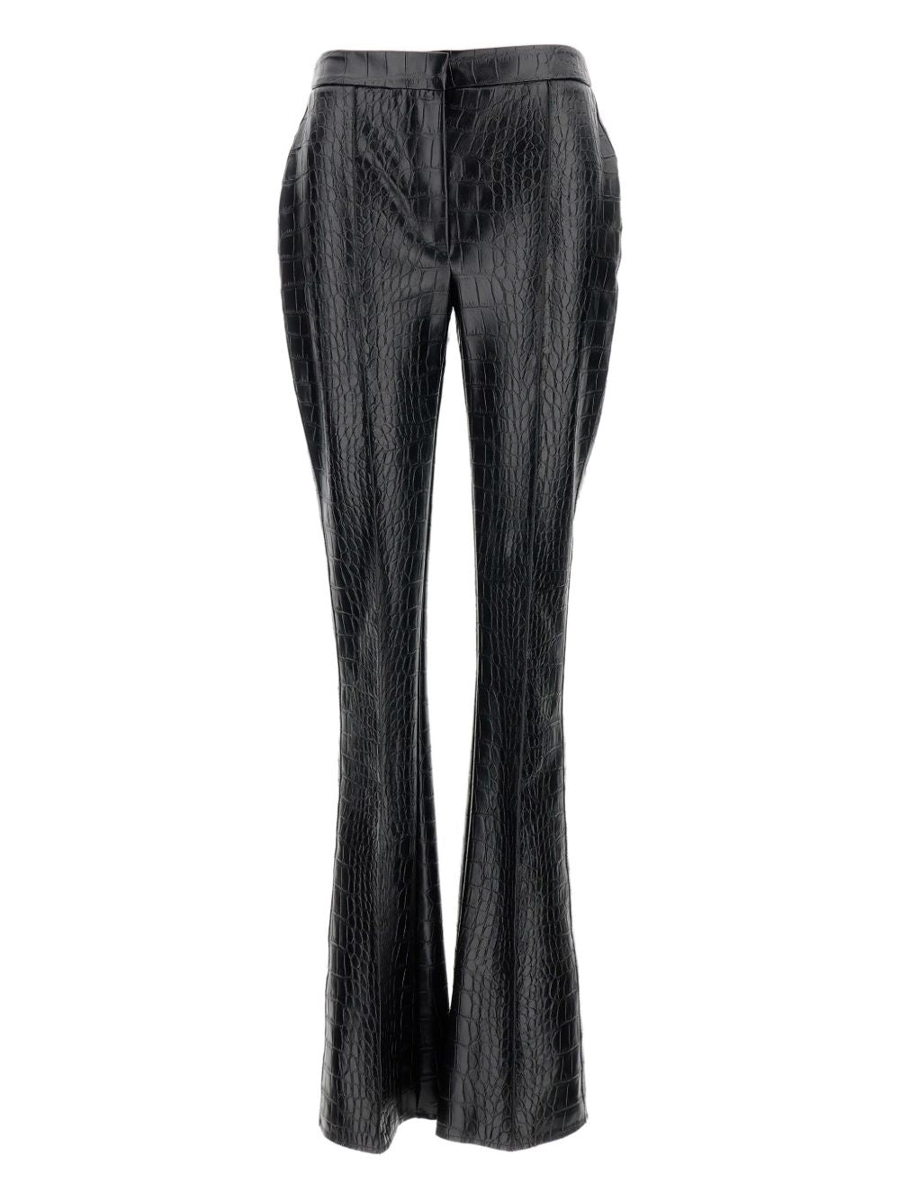 ELISABETTA FRANCHI High-Waisted Embossed Crocodile Effect Pants