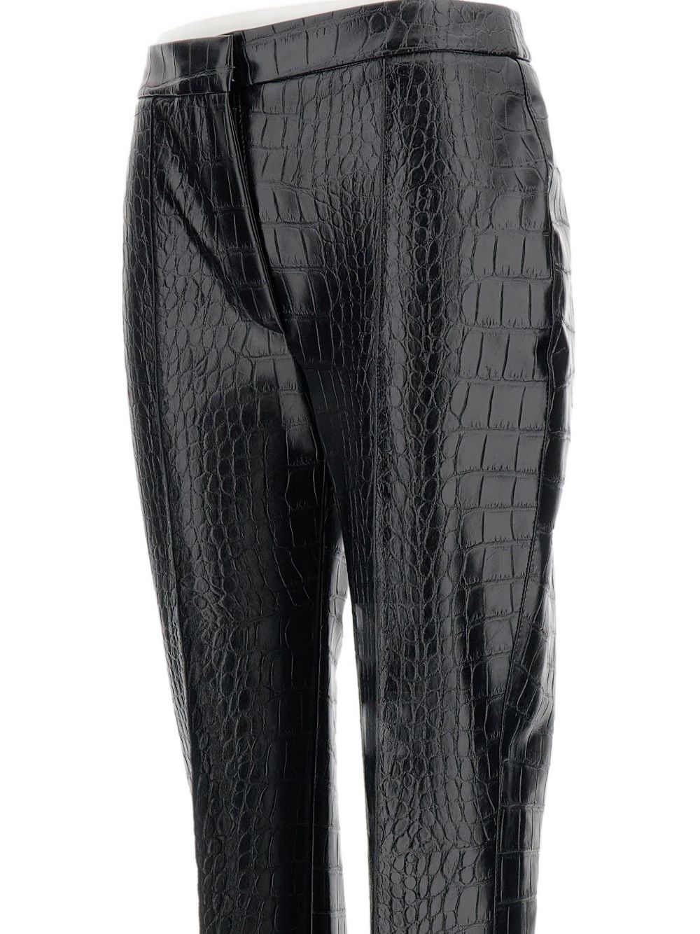 ELISABETTA FRANCHI High-Waisted Embossed Crocodile Effect Pants