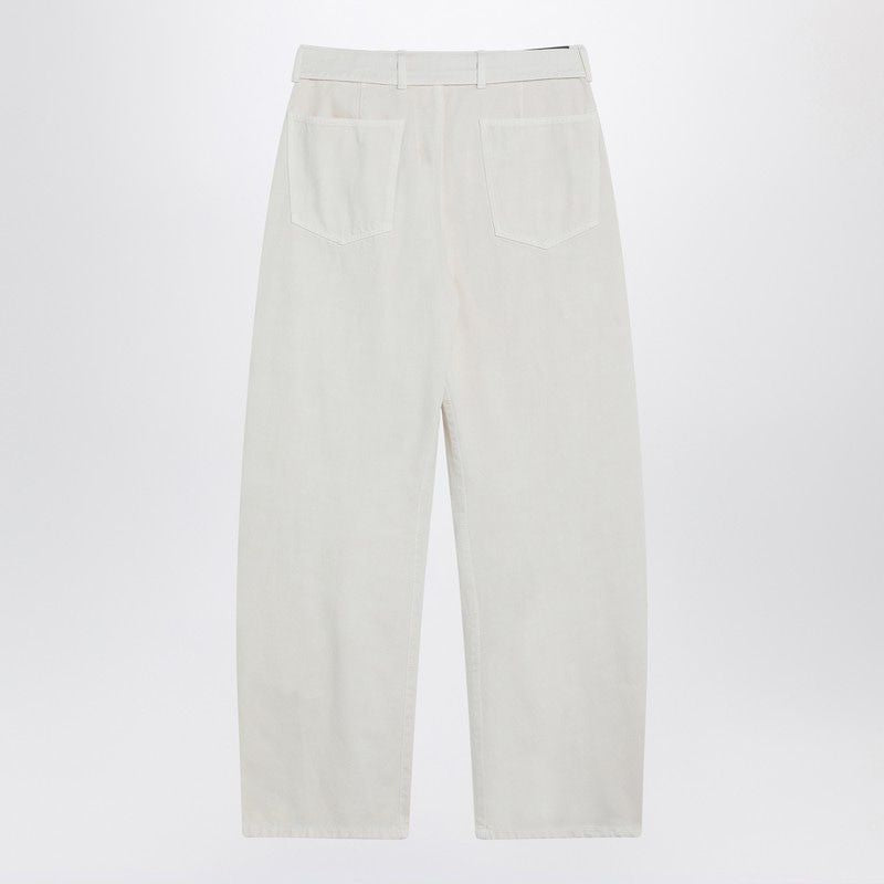 LEMAIRE Cream Trousers with Belt
