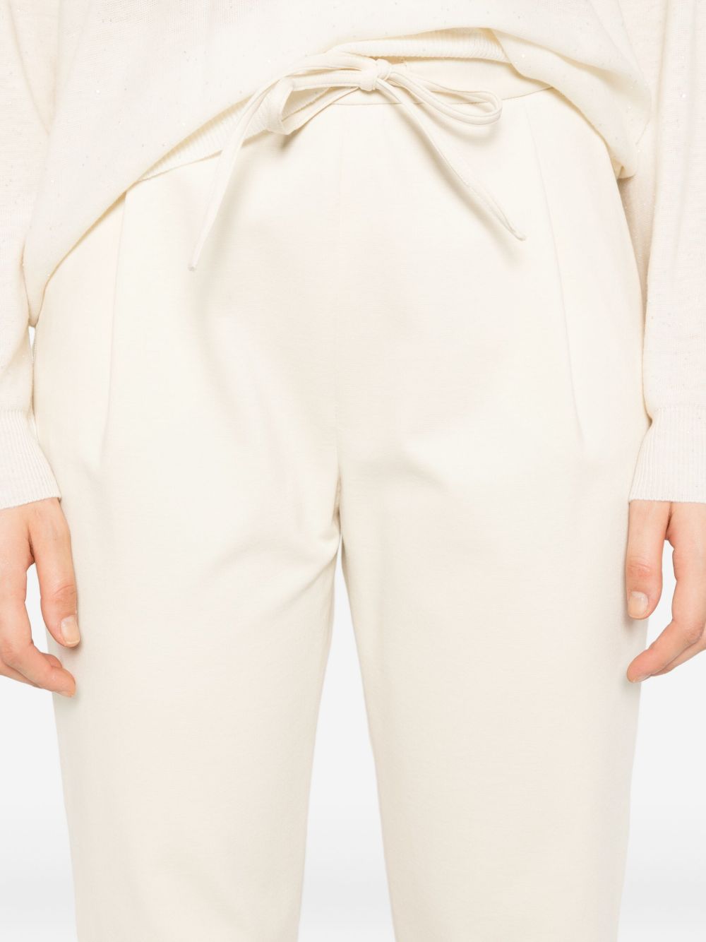 FABIANA FILIPPI Slim Drawstring Trousers with Pleat Detail