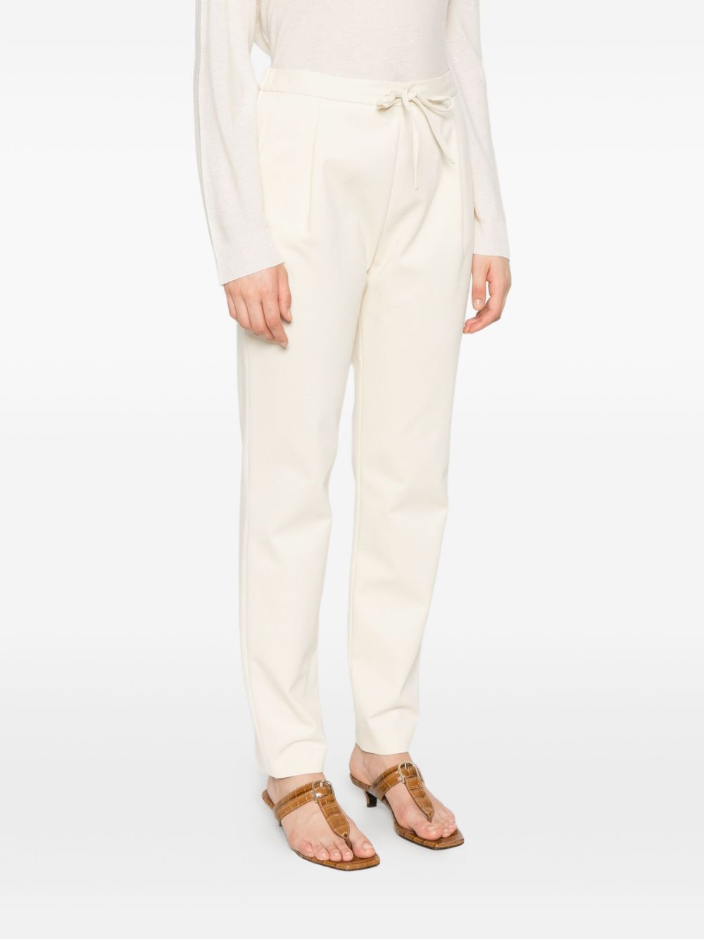 FABIANA FILIPPI Slim Drawstring Trousers with Pleat Detail