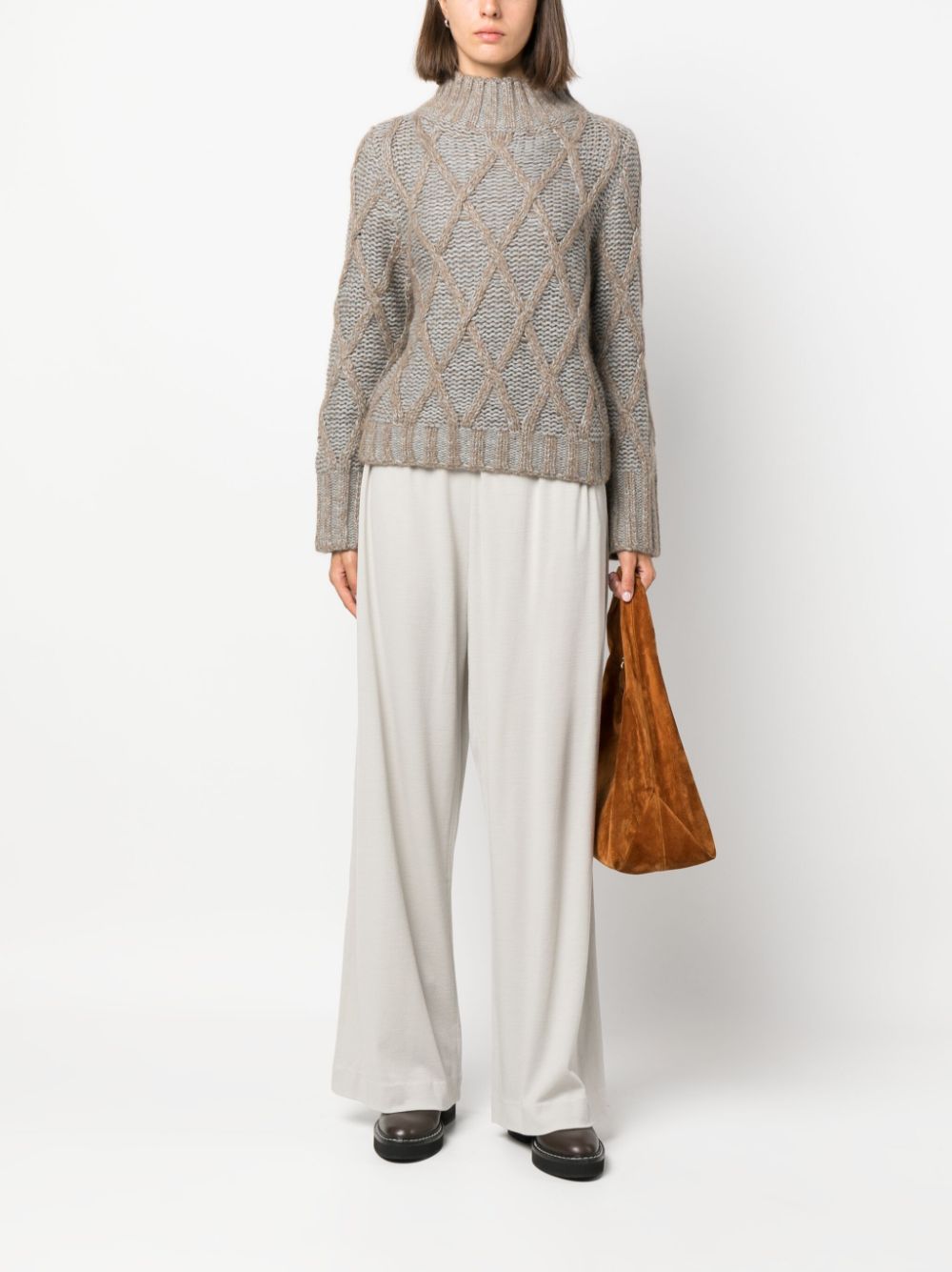FABIANA FILIPPI High-Waisted Wide Leg Wool Trousers