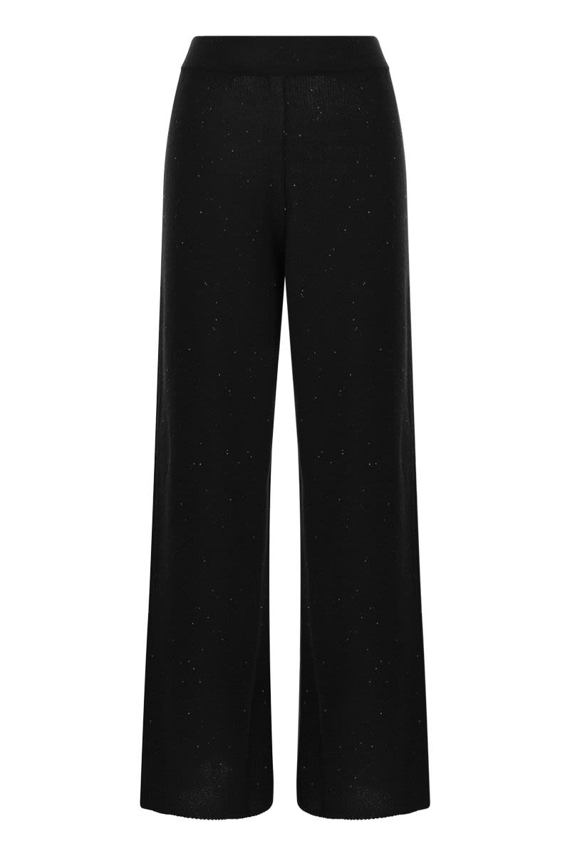 FABIANA FILIPPI Cotton and Linen Trousers with Micro Sequins