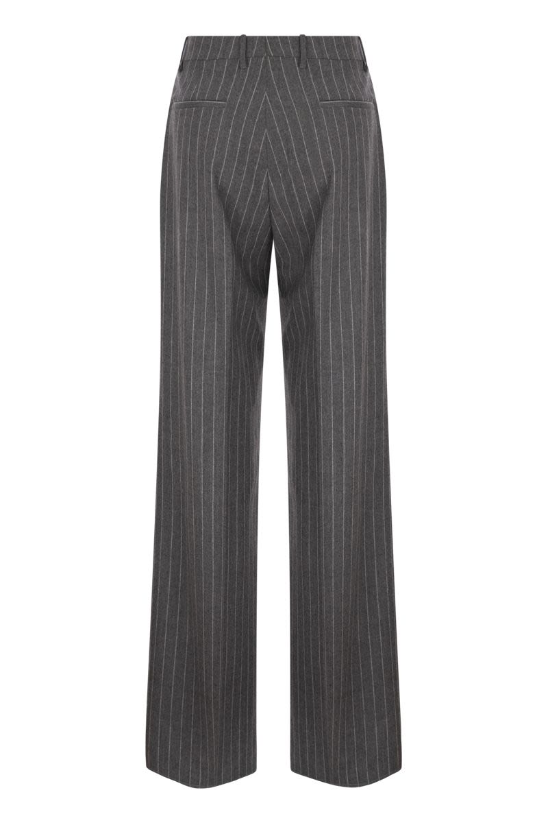 TAGLIATORE Superfine Wool Pinstriped Trousers - Regular Fit