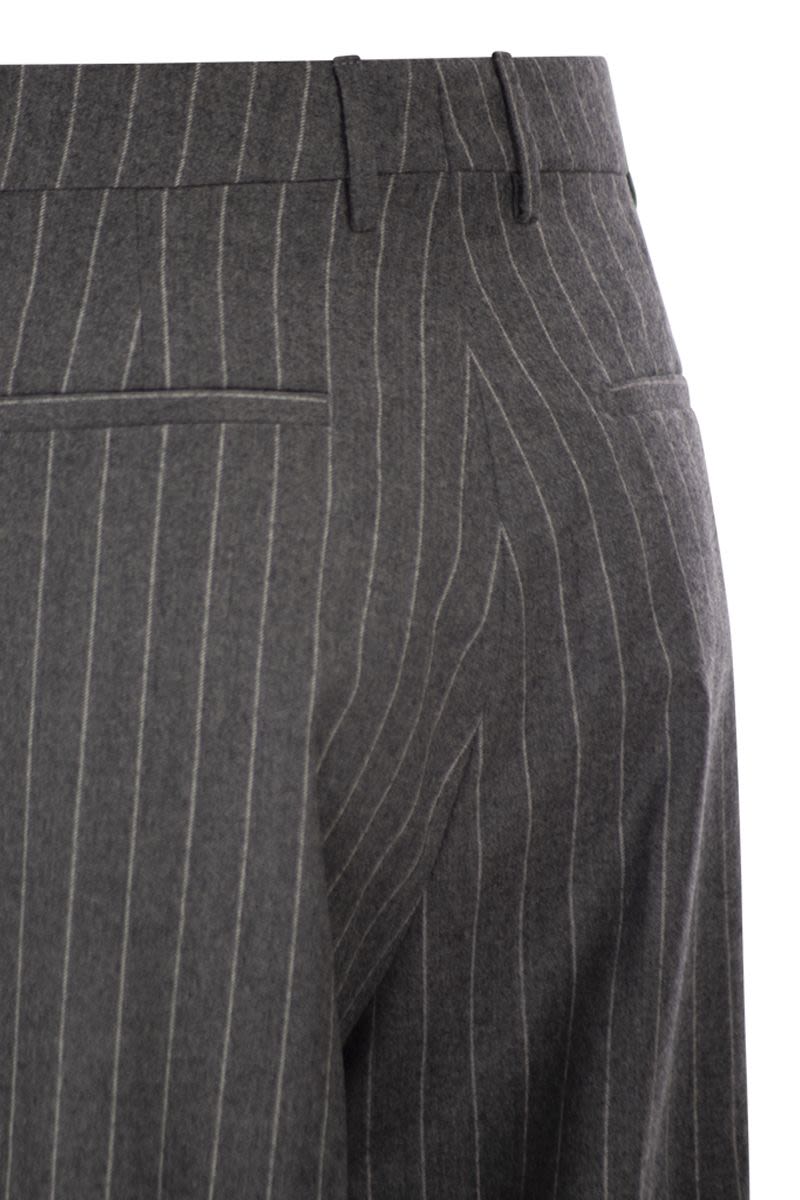 TAGLIATORE Superfine Wool Pinstriped Trousers - Regular Fit