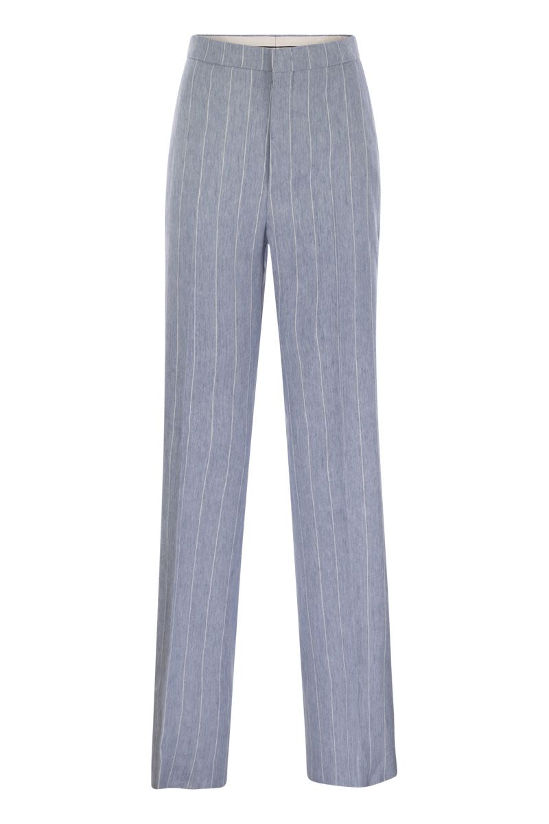 TAGLIATORE Pinstripe Trousers for Women with High Waist and Regular Fit