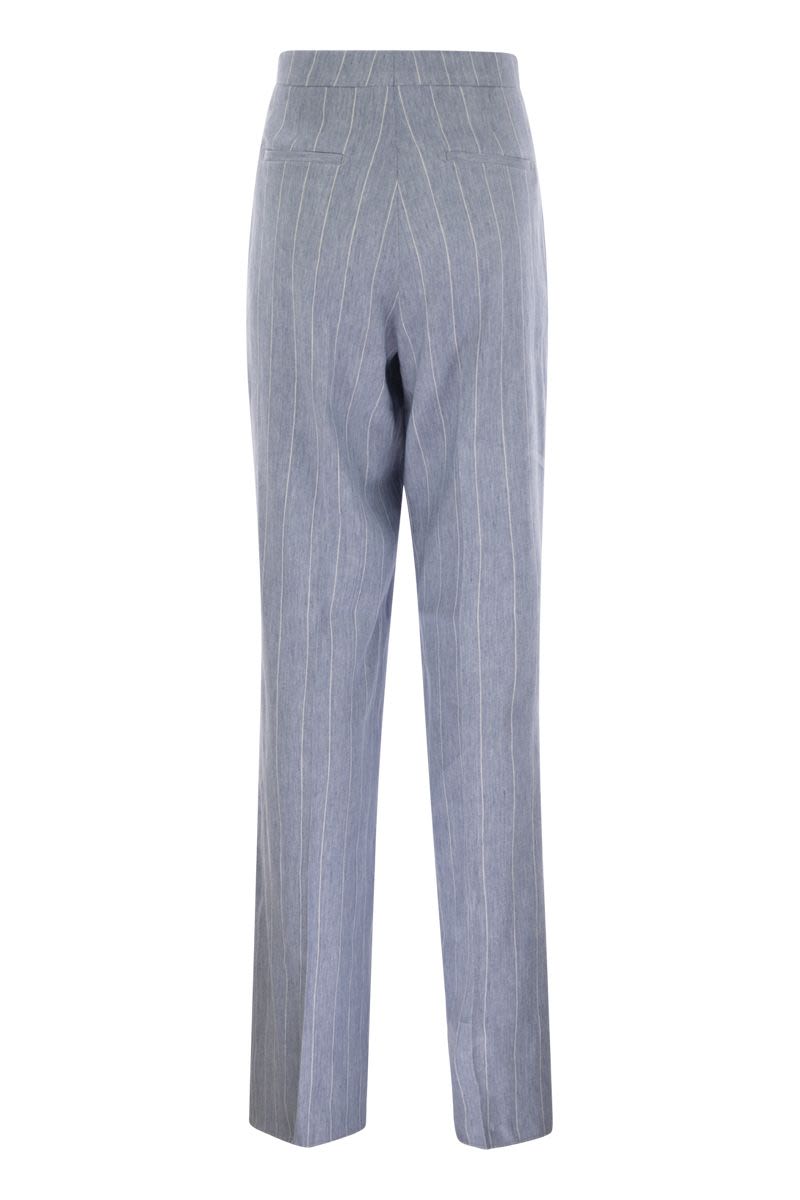 TAGLIATORE Pinstripe Trousers for Women with High Waist and Regular Fit