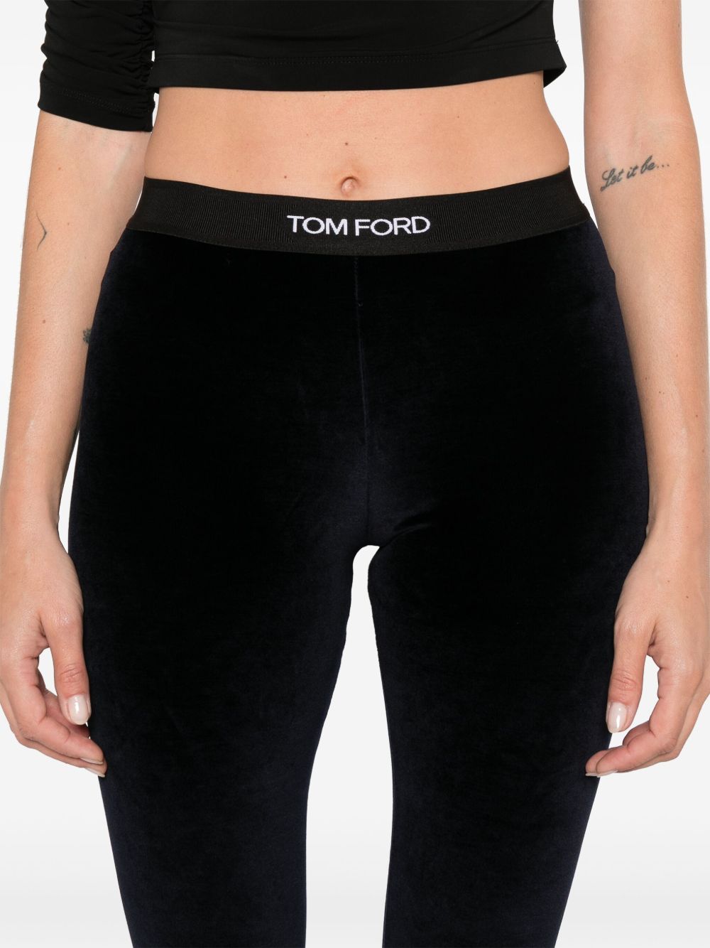 TOM FORD High Waist Velour Leggings