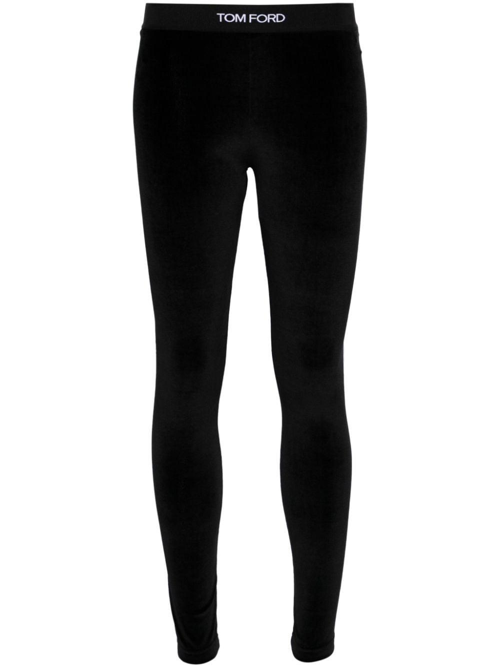 TOM FORD Stretch Velour High-Waisted Leggings - Size S