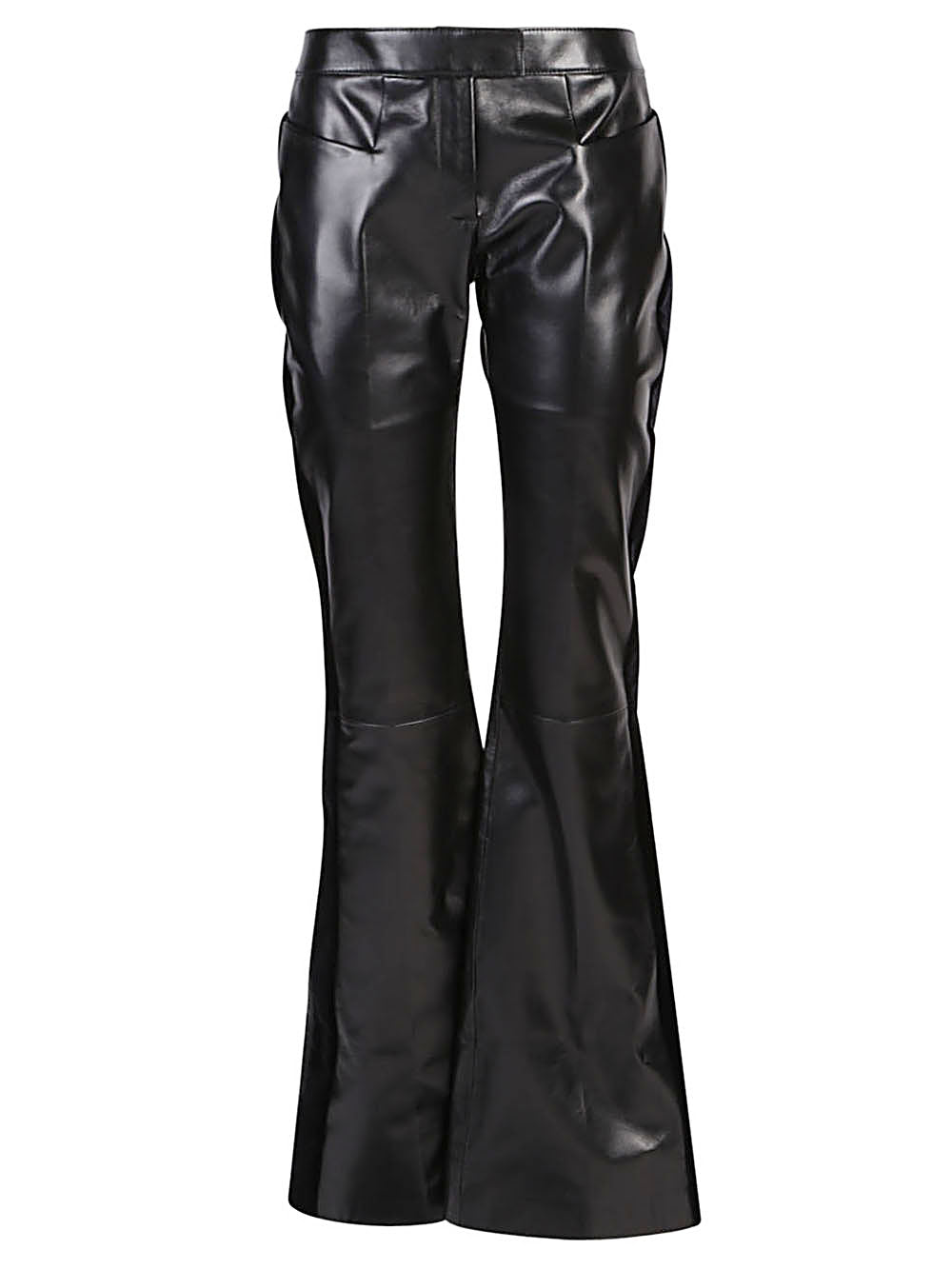 TOM FORD Flared Leather and Velvet Trousers