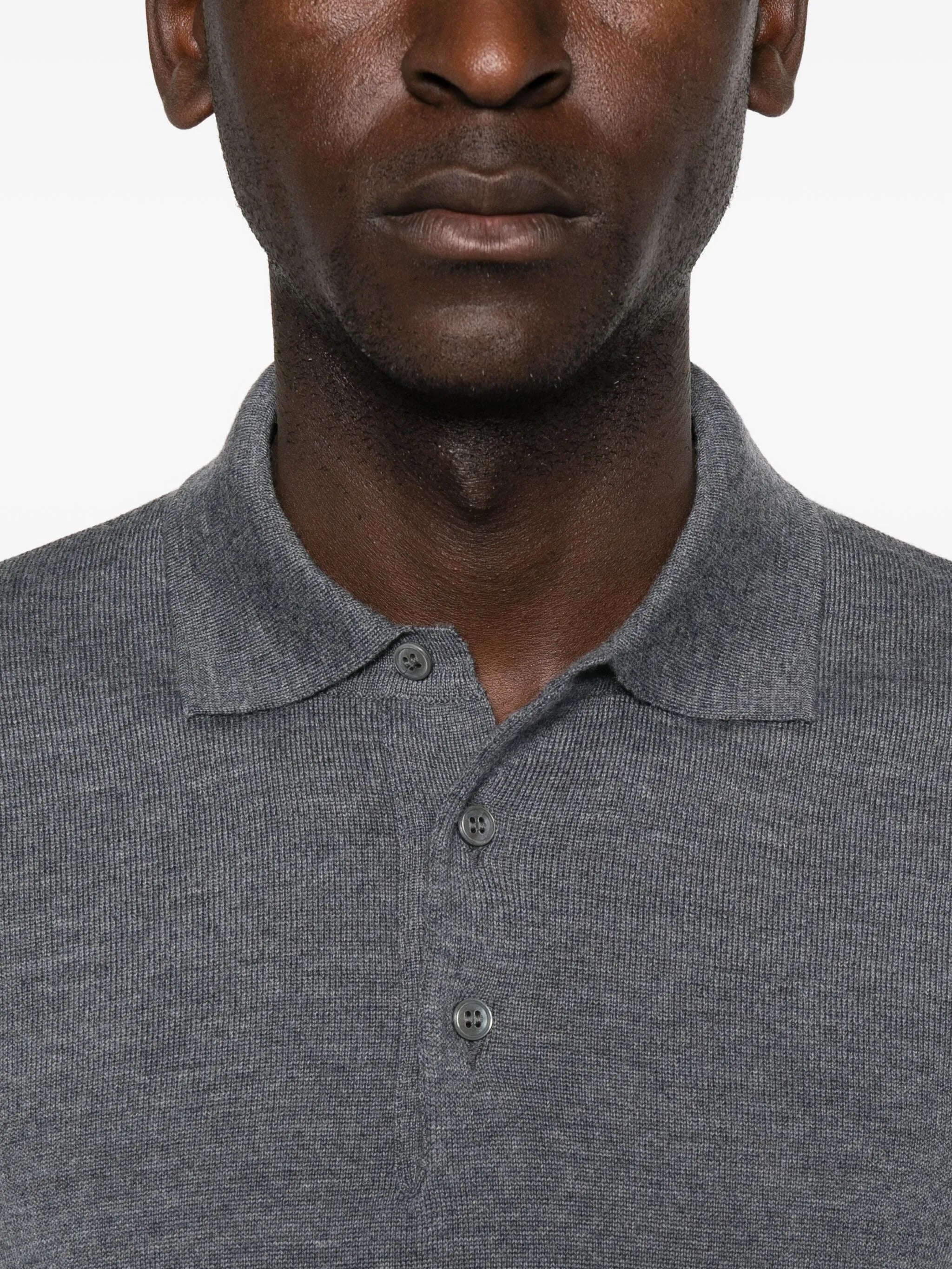 TAGLIATORE Classic Long Sleeve Wool Polo Shirt