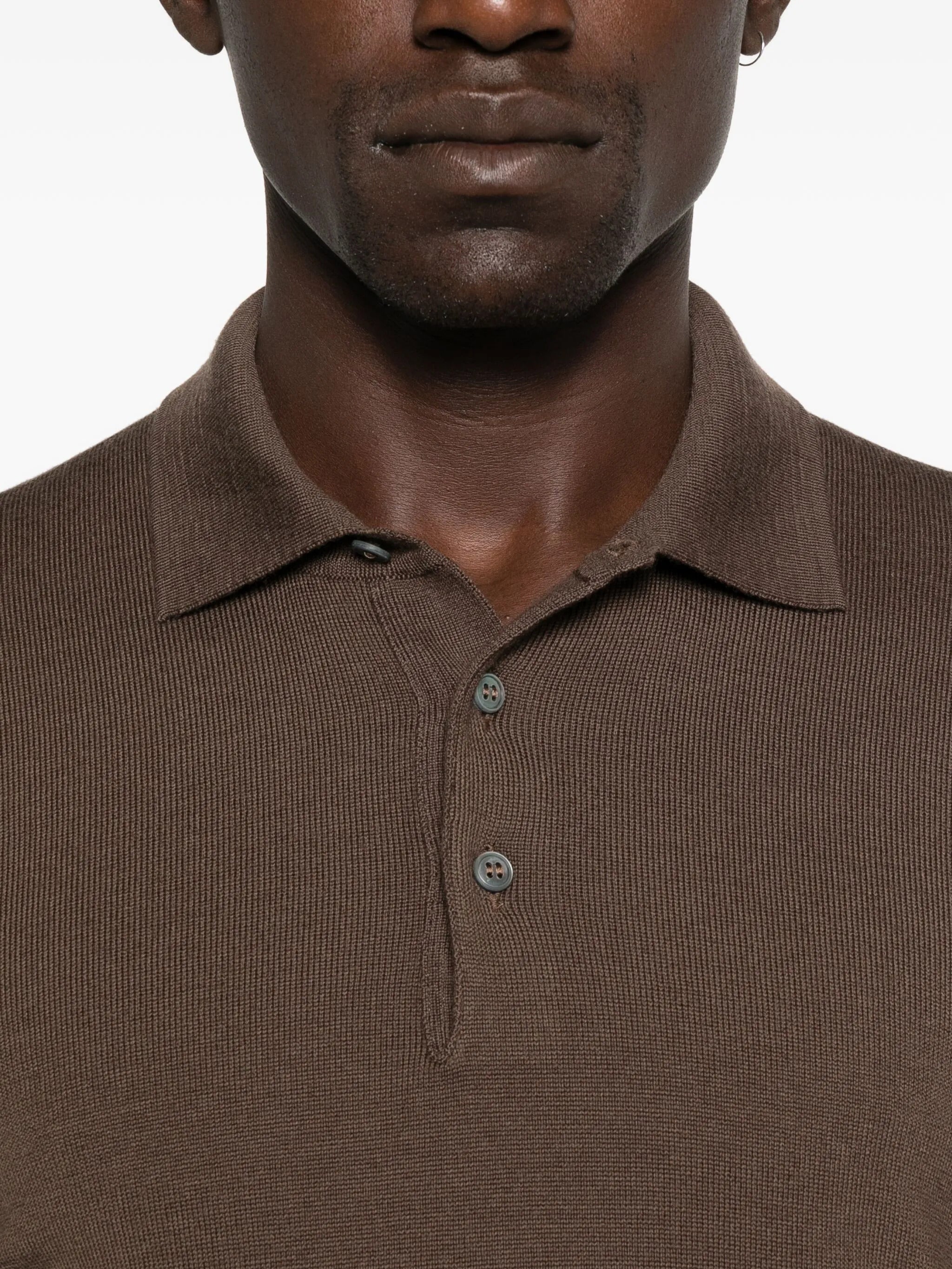 TAGLIATORE Classic Long Sleeve Wool Polo Shirt for Men