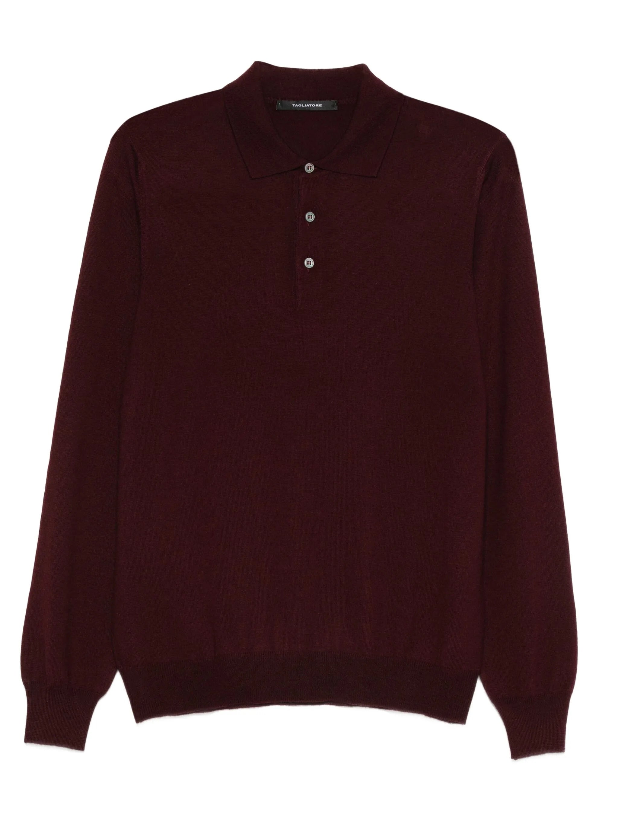 TAGLIATORE Classic Wool Polo Shirt with Long Sleeves
