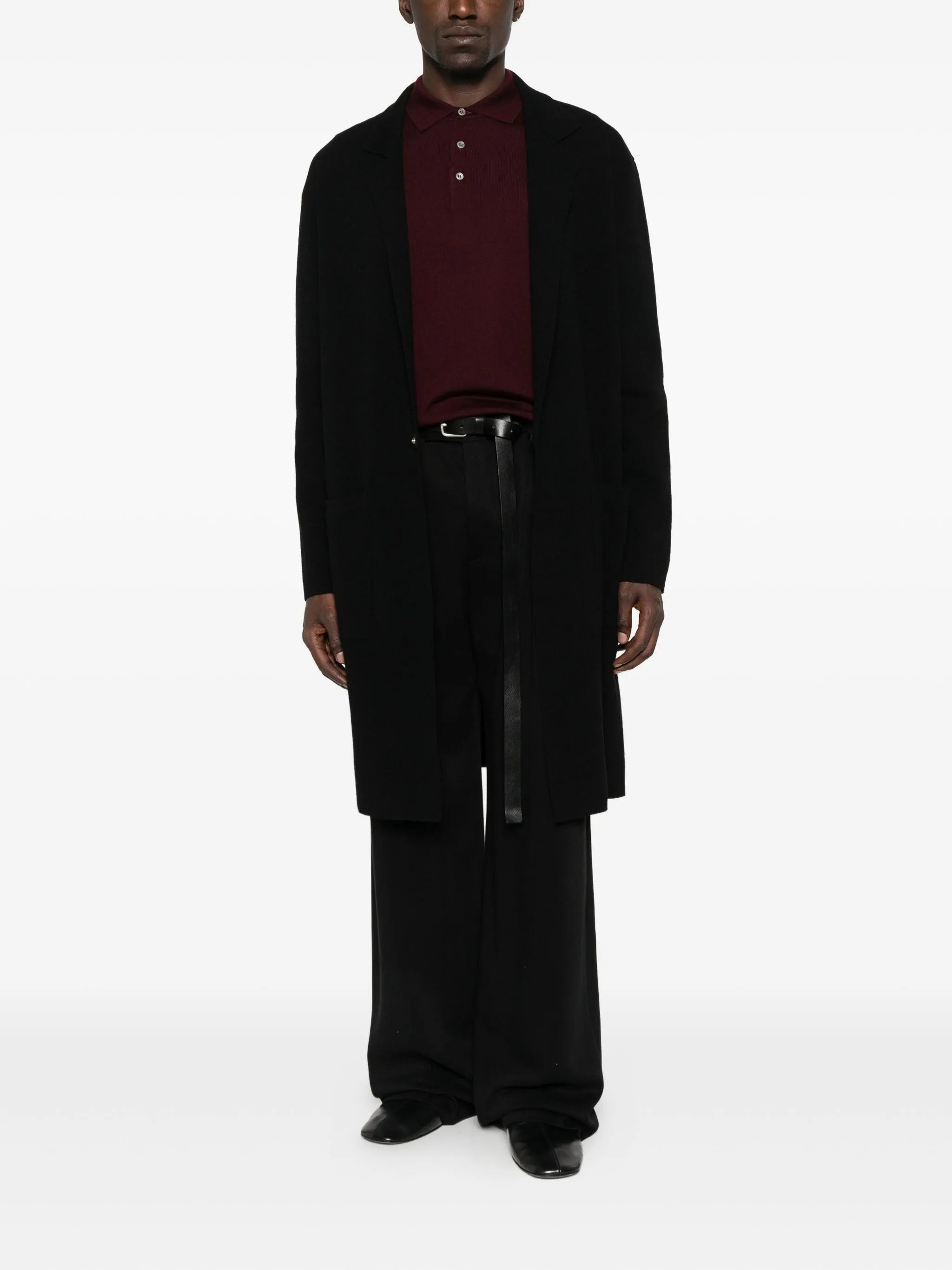 TAGLIATORE Classic Wool Polo Shirt with Long Sleeves