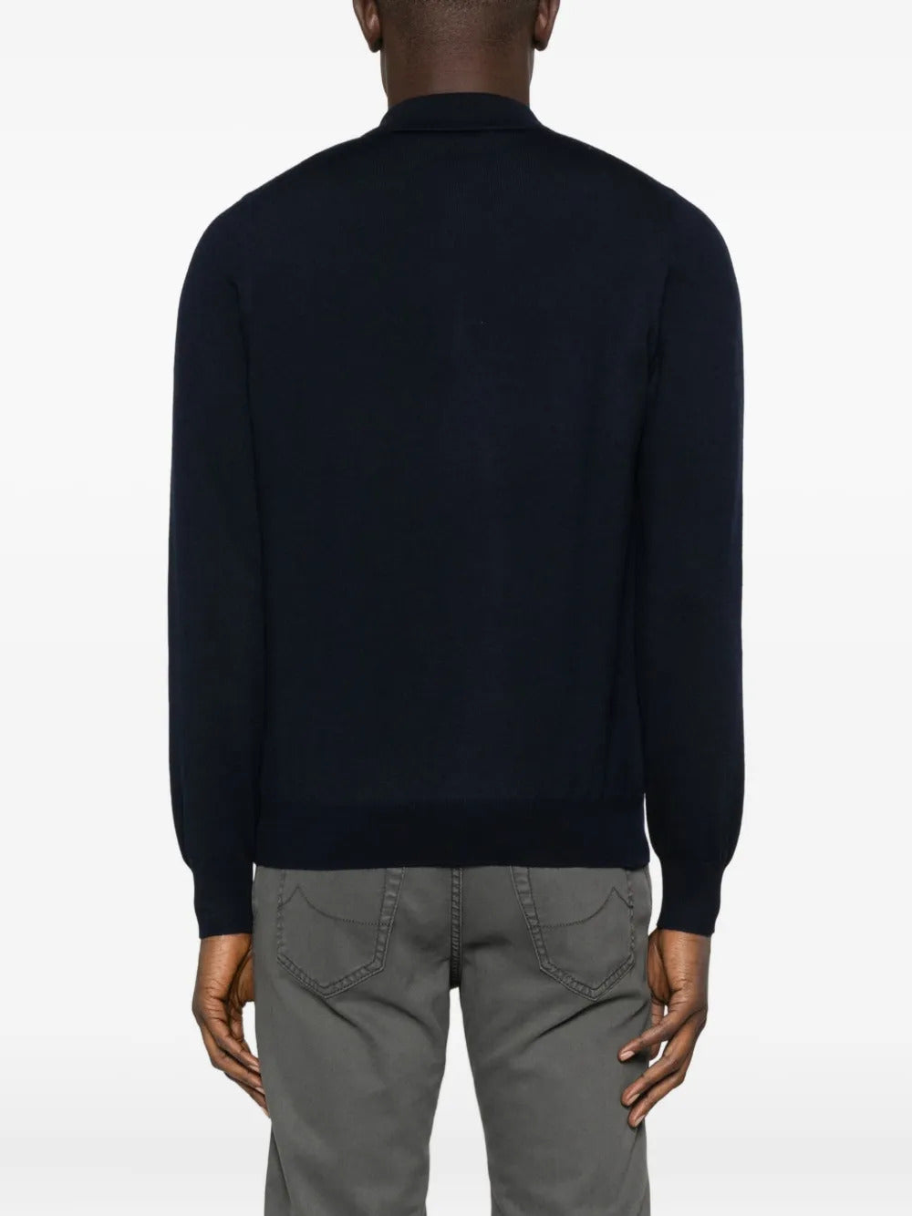 TAGLIATORE Men's Classic Wool Polo Shirt with Long Sleeves