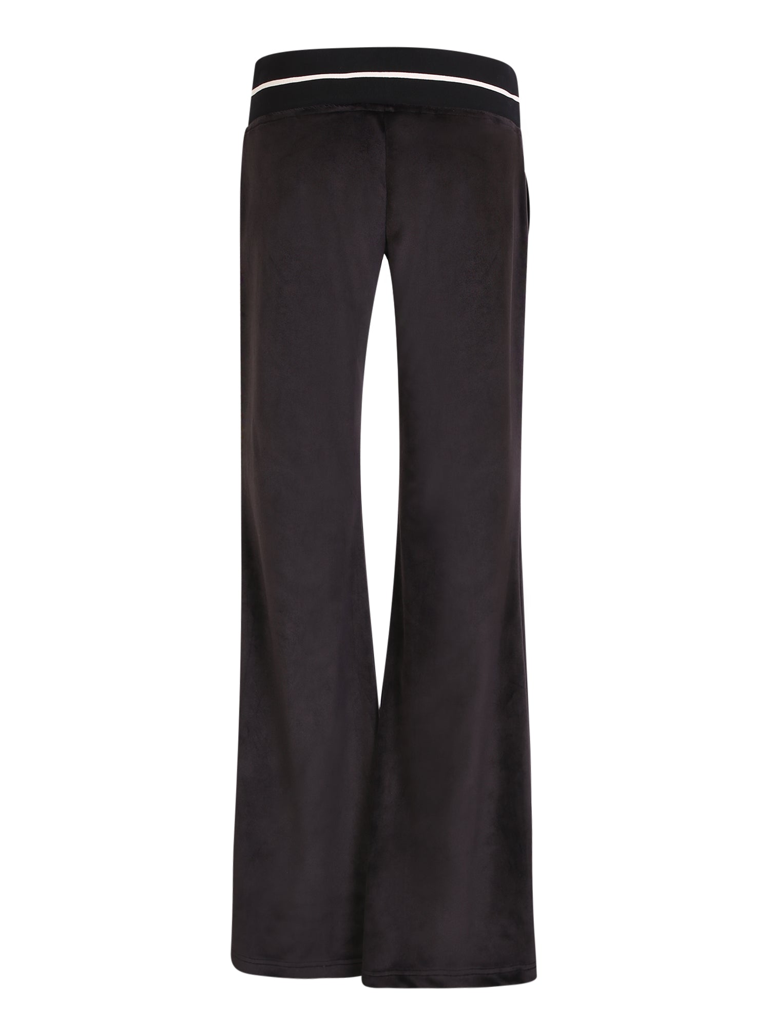 PALM ANGELS Flared Low Waist Trousers with Stripe Detail