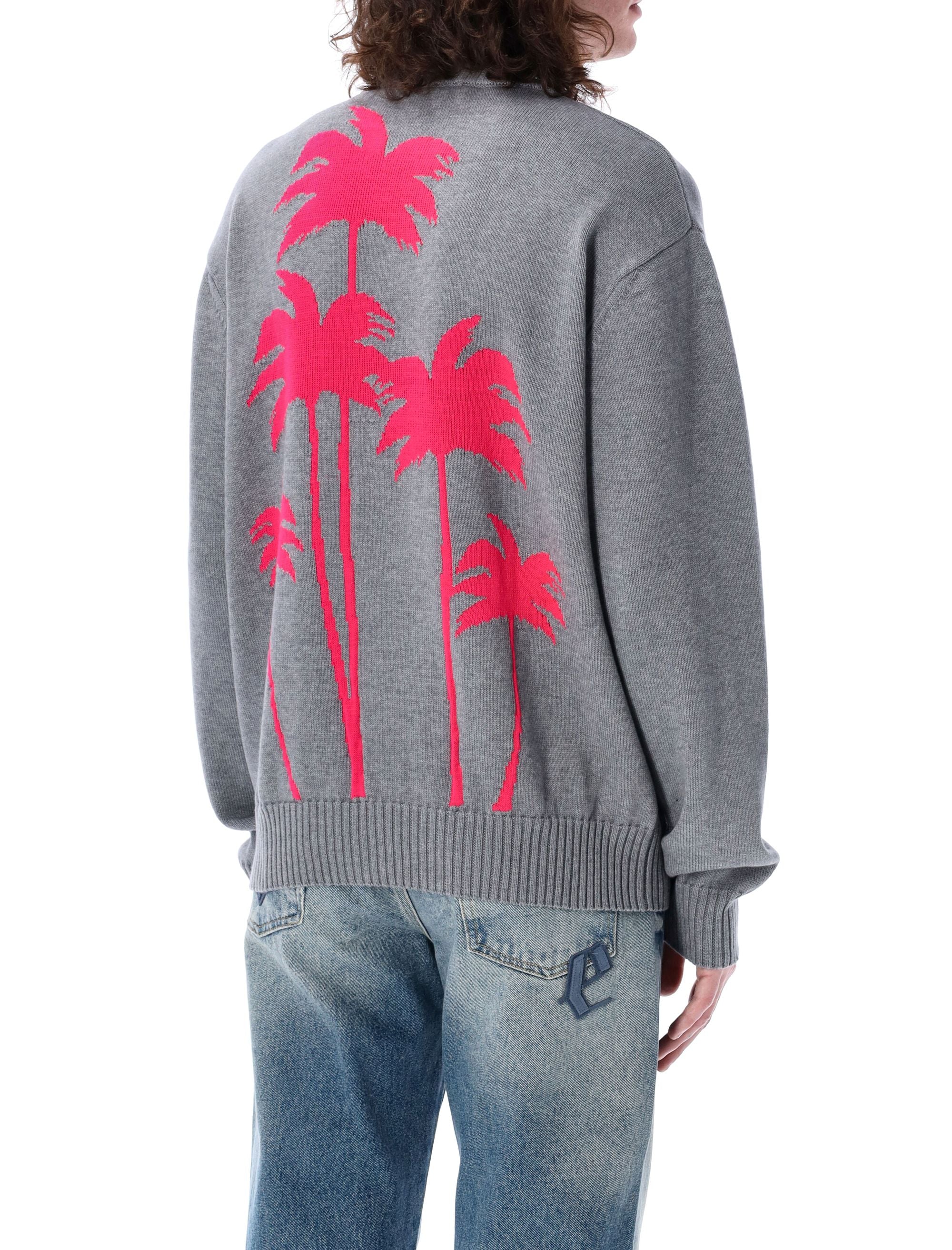 PALM ANGELS Palm Inlay Knit Sweater - Men’s Size