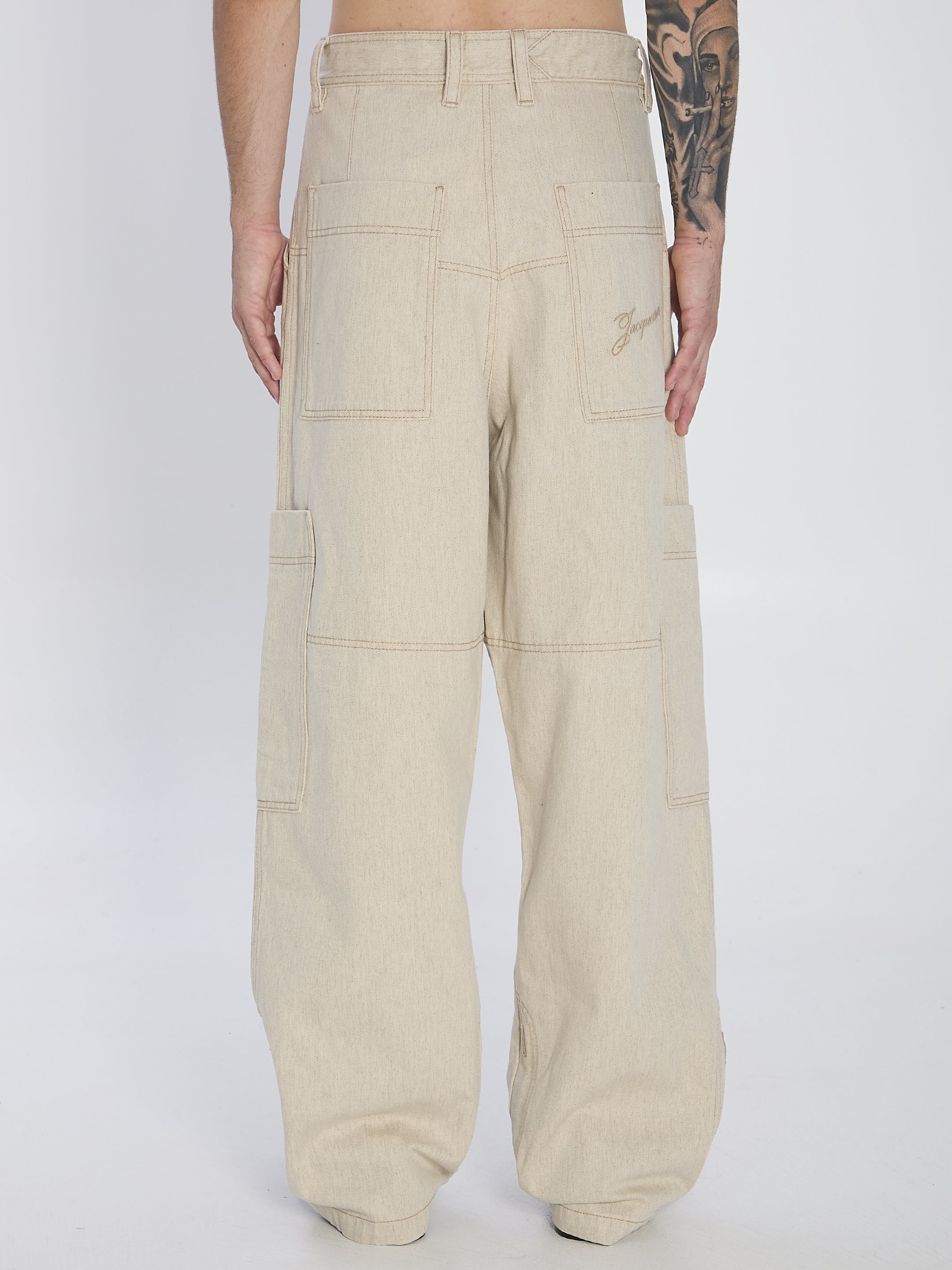 JACQUEMUS High Waist Cargo Pants - Regular Fit