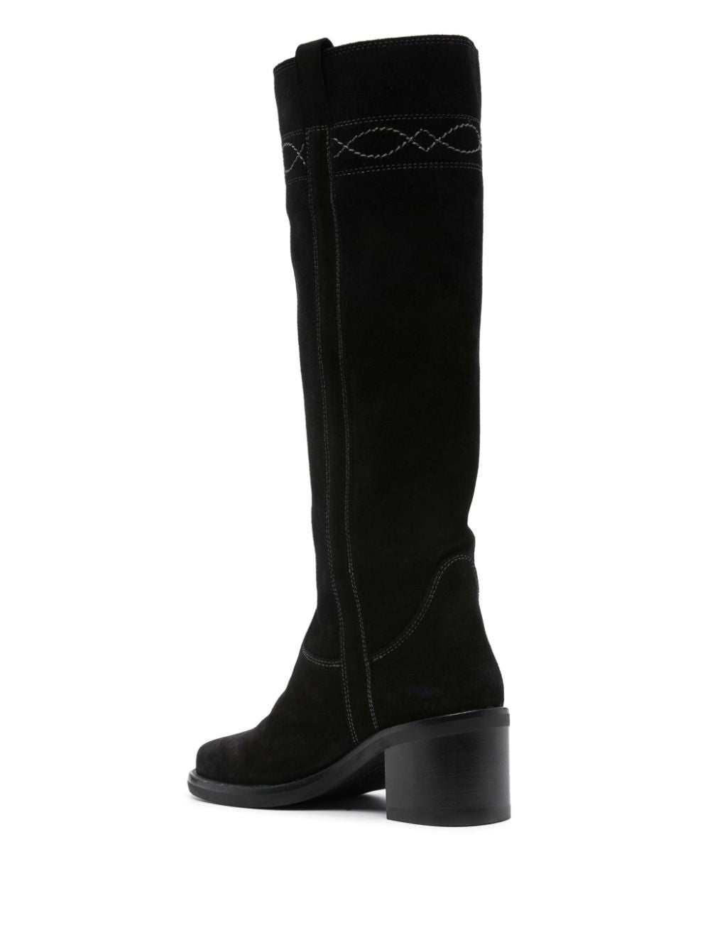 ASH Suede Leather Knee-High Heel Boots