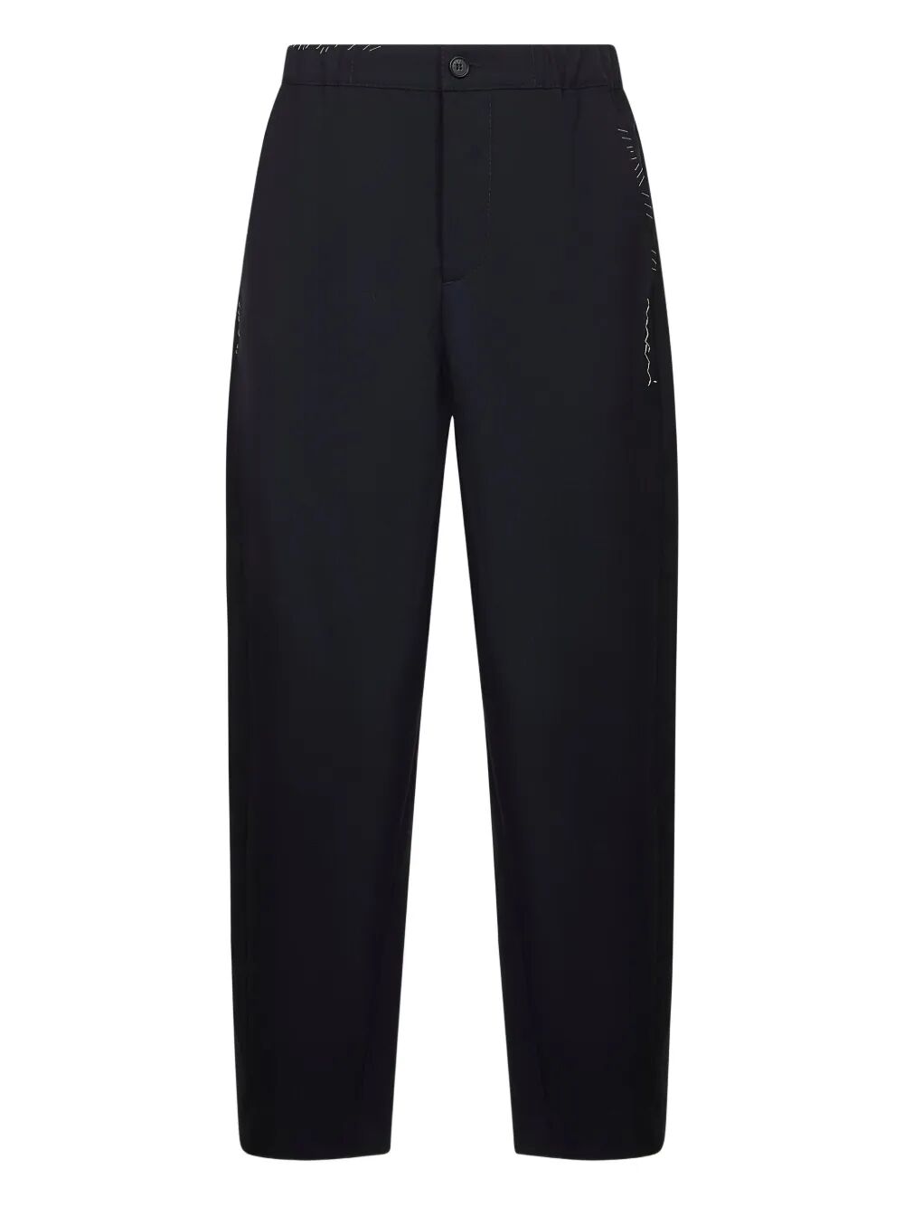 MARNI Embroidered Pocket Wool Trousers