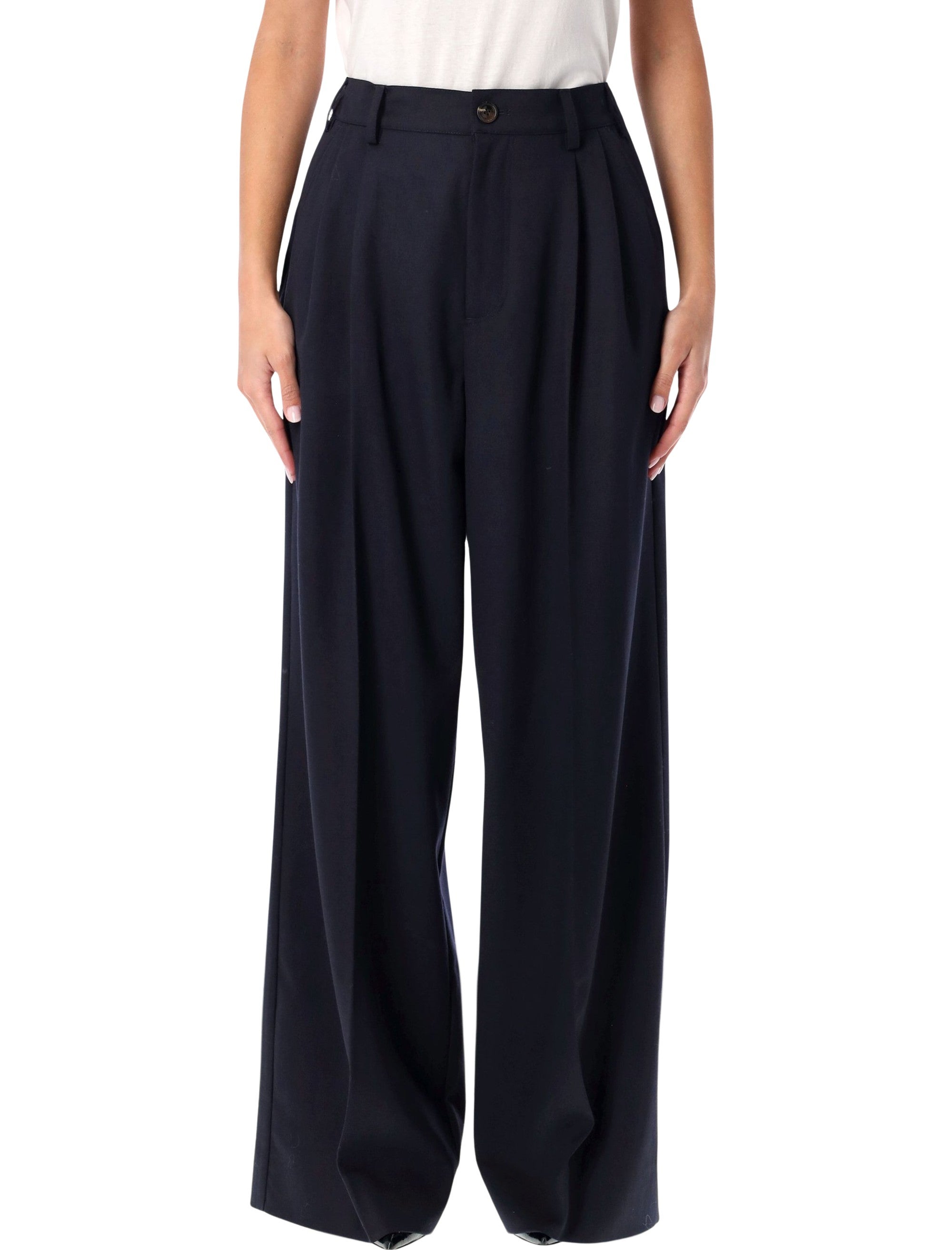 SOEUR Tailored High-Waist Wide-Leg Trousers - Size 36