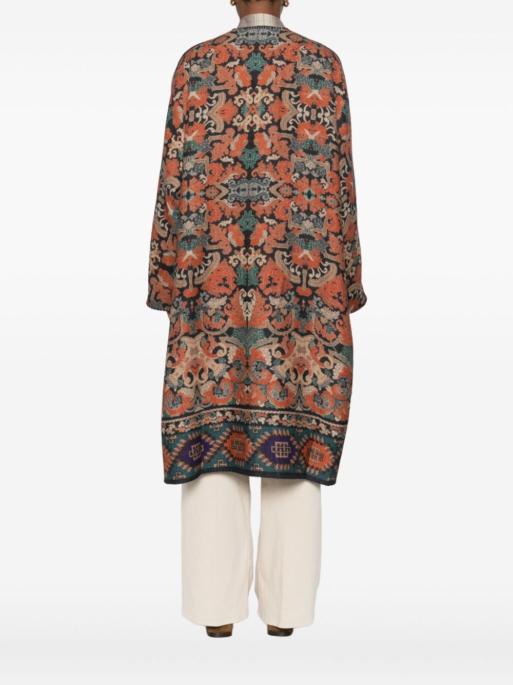 PIERRE LOUIS MASCIA Elegant Wool Kimono with Geometric Pattern for Women